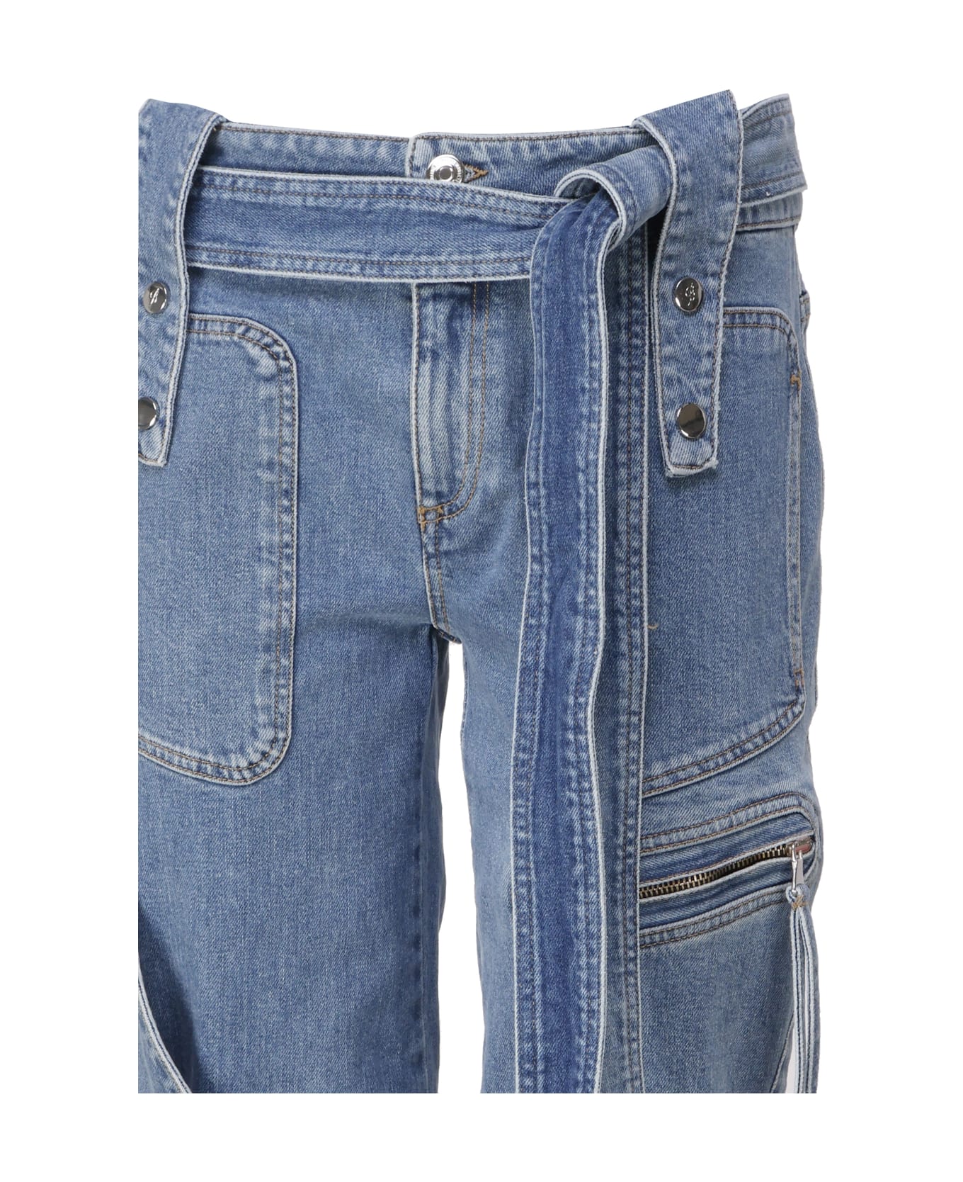 Blumarine Cargo Jeasn With Belt - Medium wash jeans