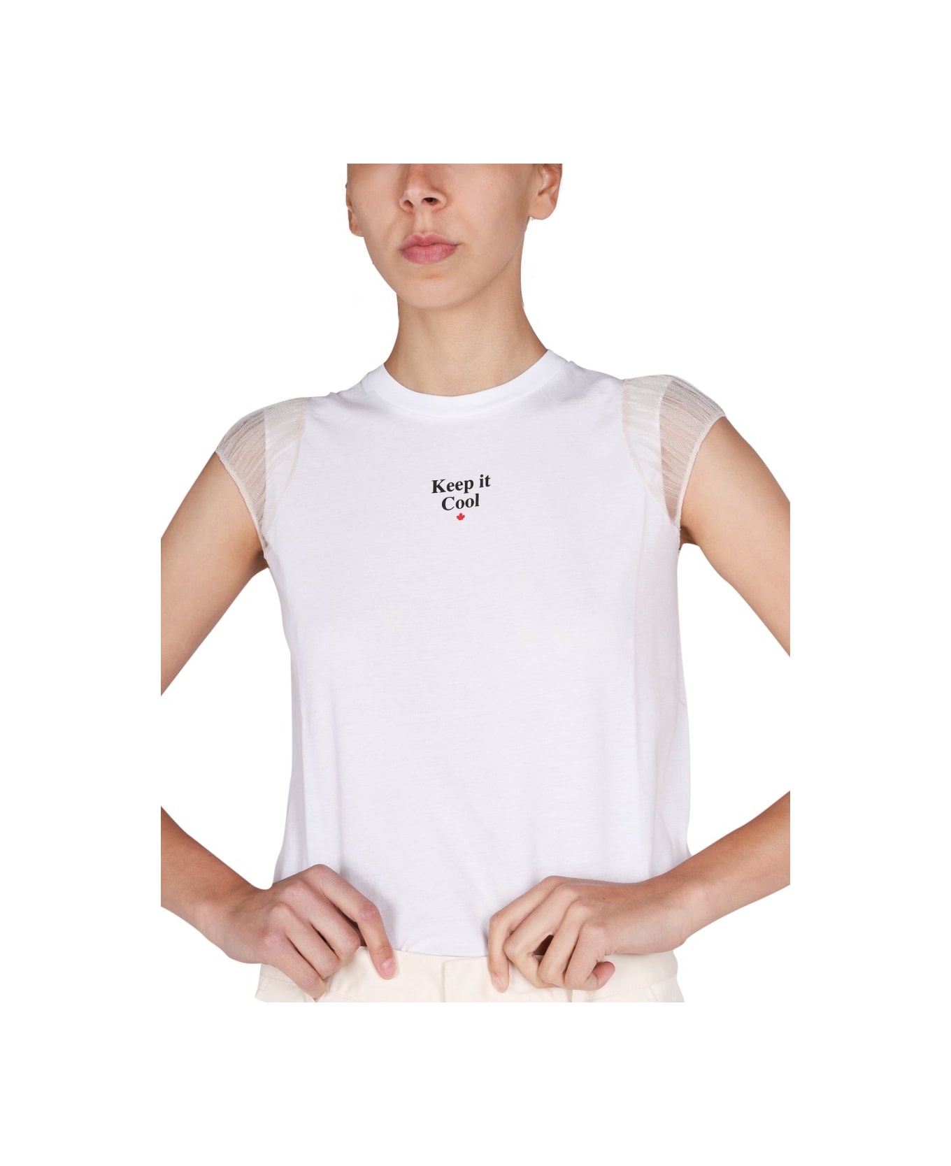 Dsquared2 Logo Print T-shirt - WHITE