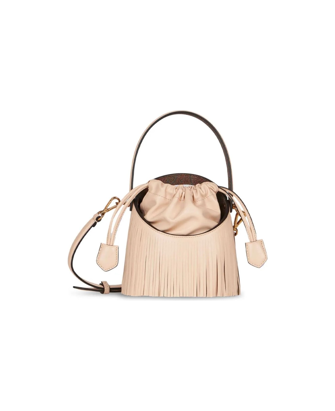 Etro Pink Saturno Mini Bag With Fringes - Pink