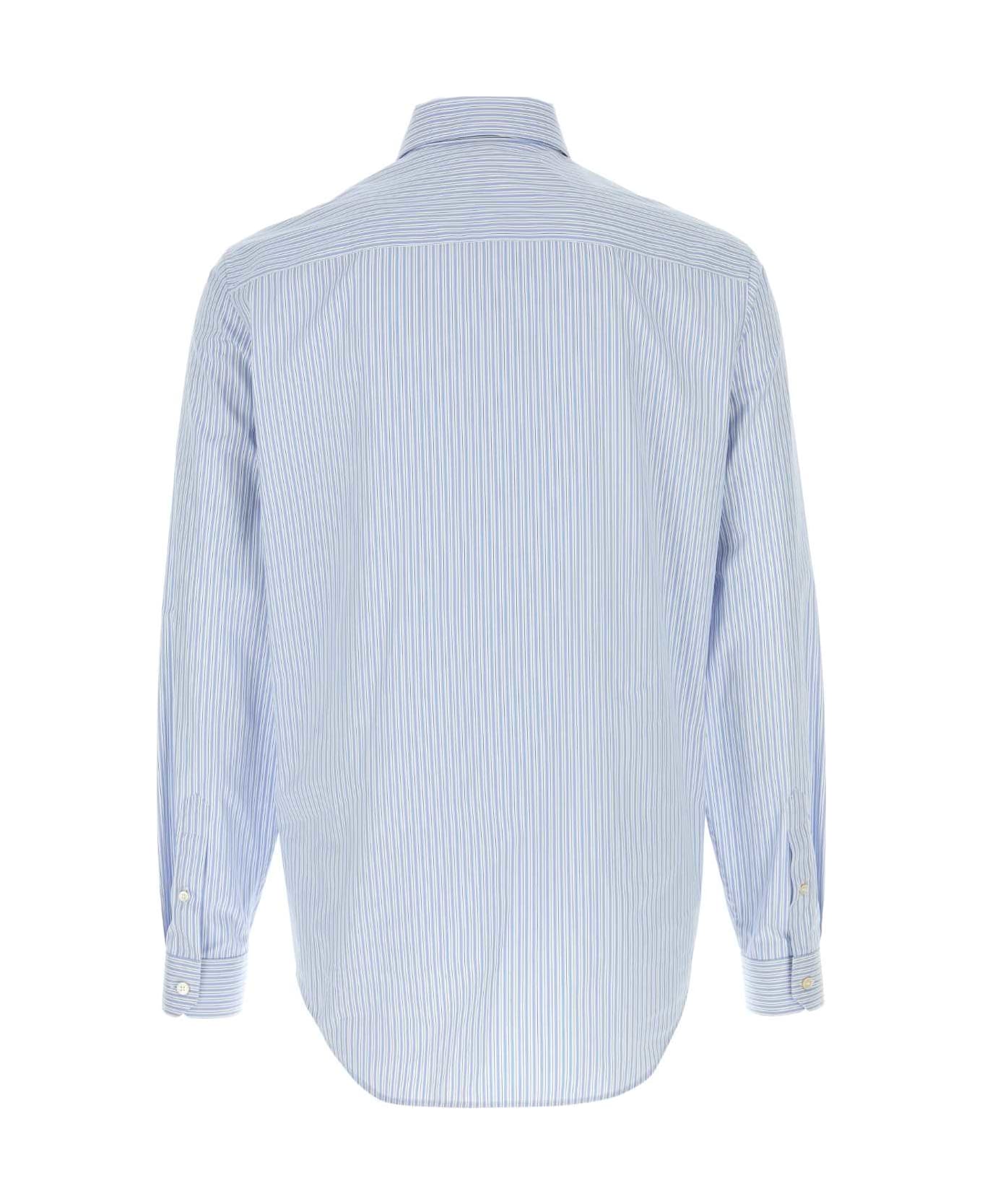 Versace Embroidered Poplin Shirt - CELESTEOPTICWHITE