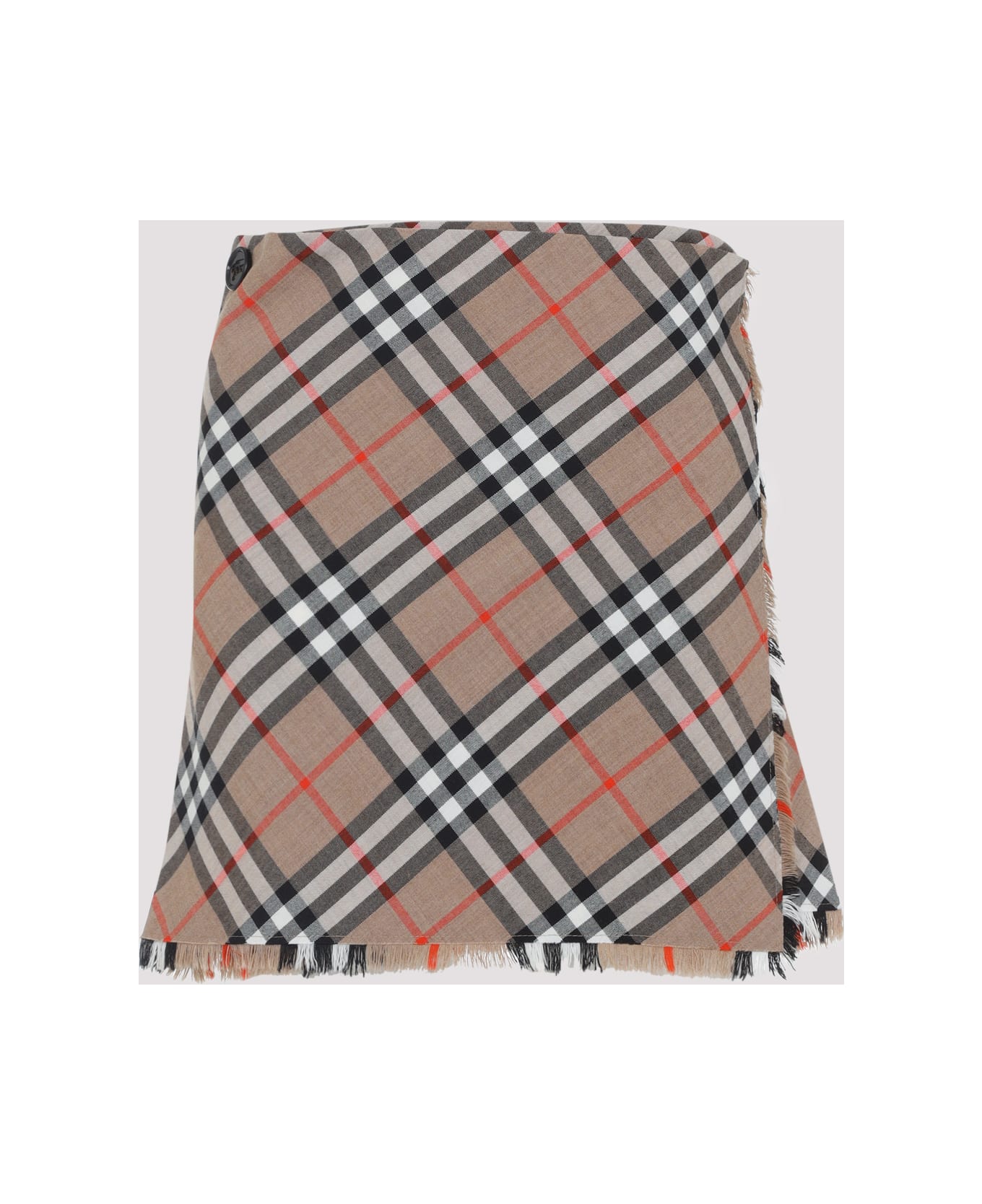 Burberry Check Midi Skirt - Nut Ip Check