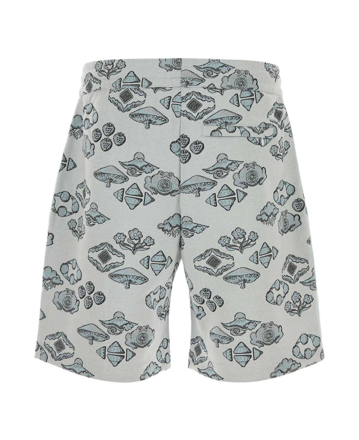 Casablanca Embroidered Stretch Jacquard Bermuda Shorts - OFFWHITEMULTI