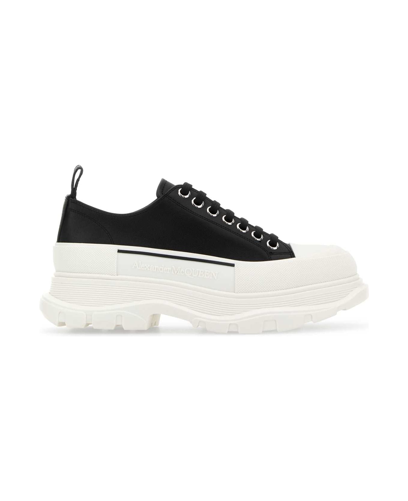 【関税&送料込】Alexander Mcqueen Black Nappa Leather Tread Alexander McQueen Black Nappa Leather Tread Slick Sneakers