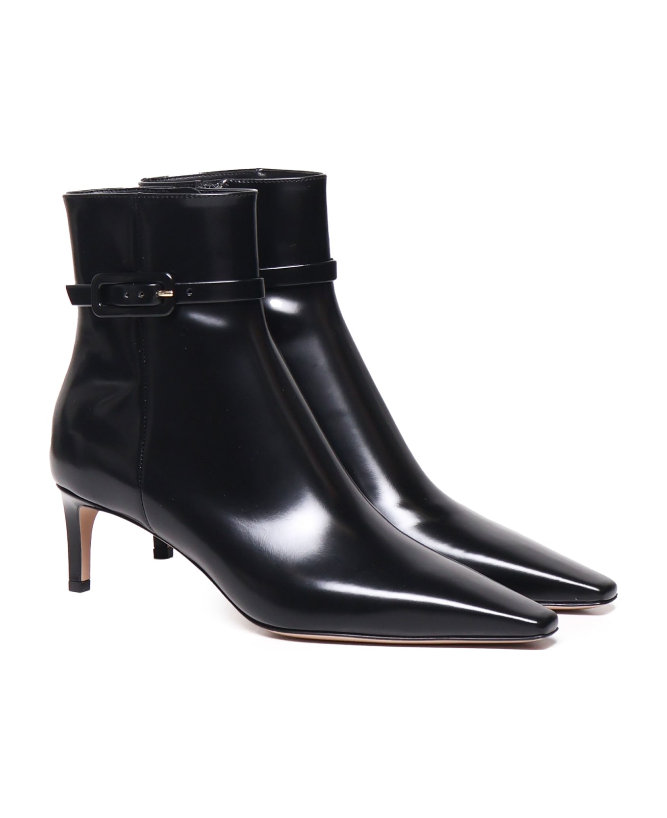 Gianvito Rossi Shiny Leather Ankle Boot - Black