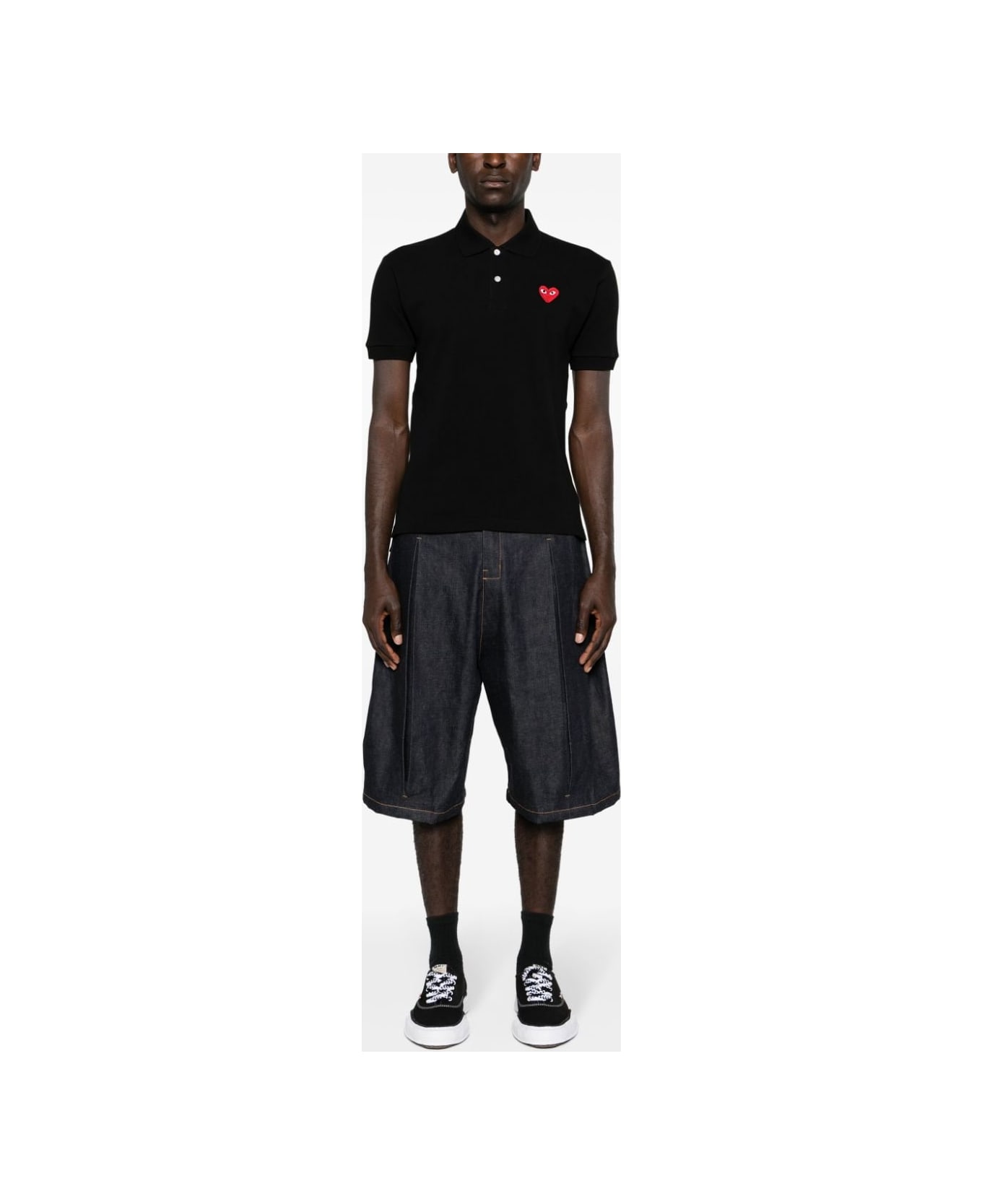 Comme des Garçons Cotton Polo Shirt - Black