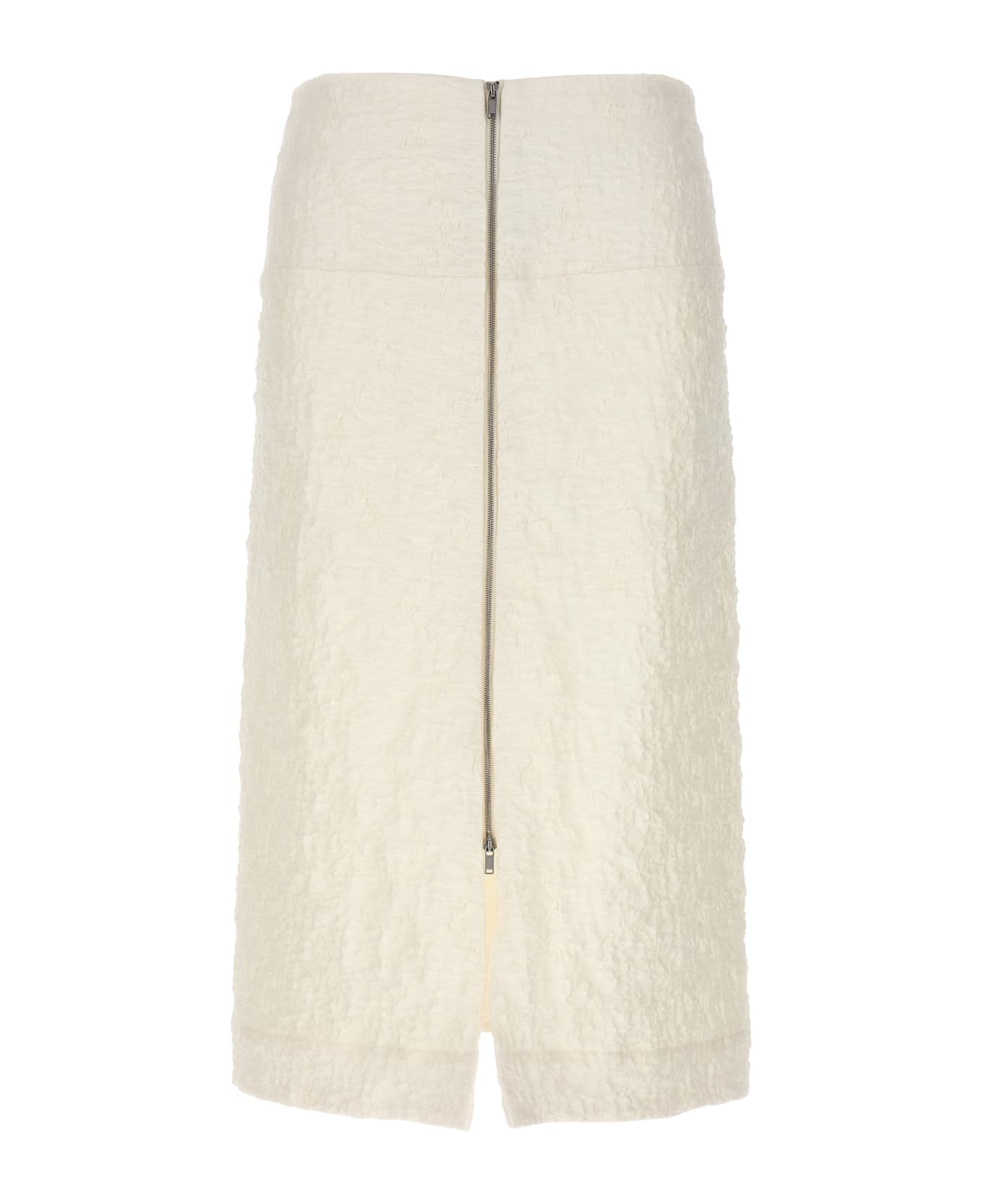 Jil Sander Embossed Cotton Skirt - White