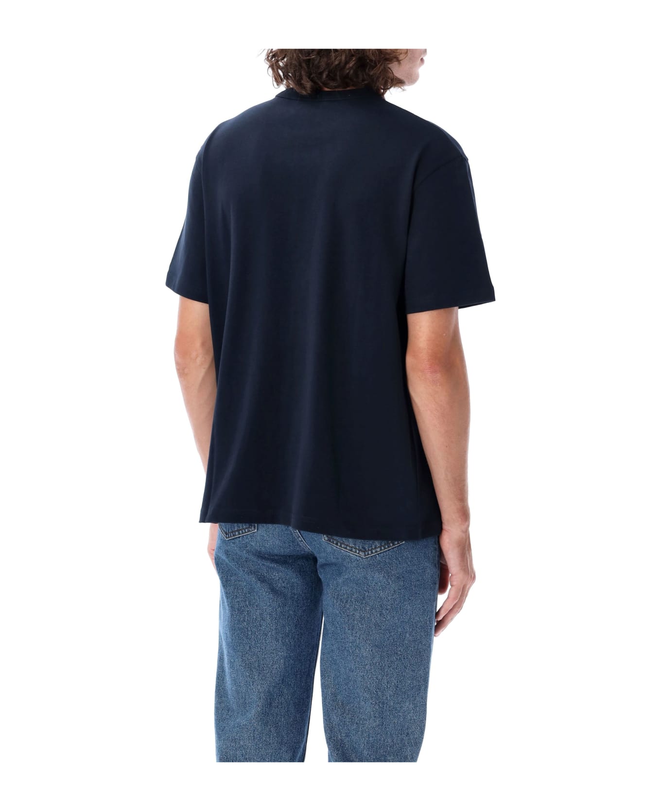 ★A.P.C.★ Petite VPC Boxy Fit Short Sleeve T-Shirt Dark Nav Apc A.p.c. Boxy Petite Vpc T-shirt In Dark Navy/ecru | ModeSens