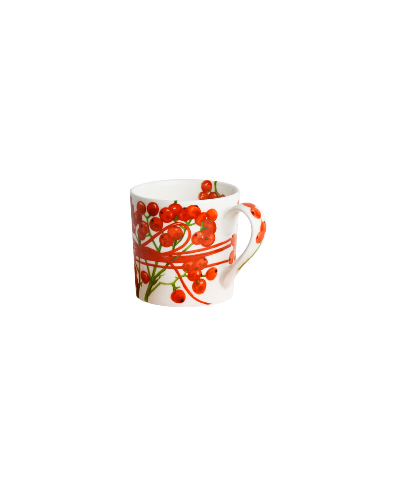 Taitù Set of 2 Espresso Cups & Saucers - Fil Rouge Bacche Collection - Red