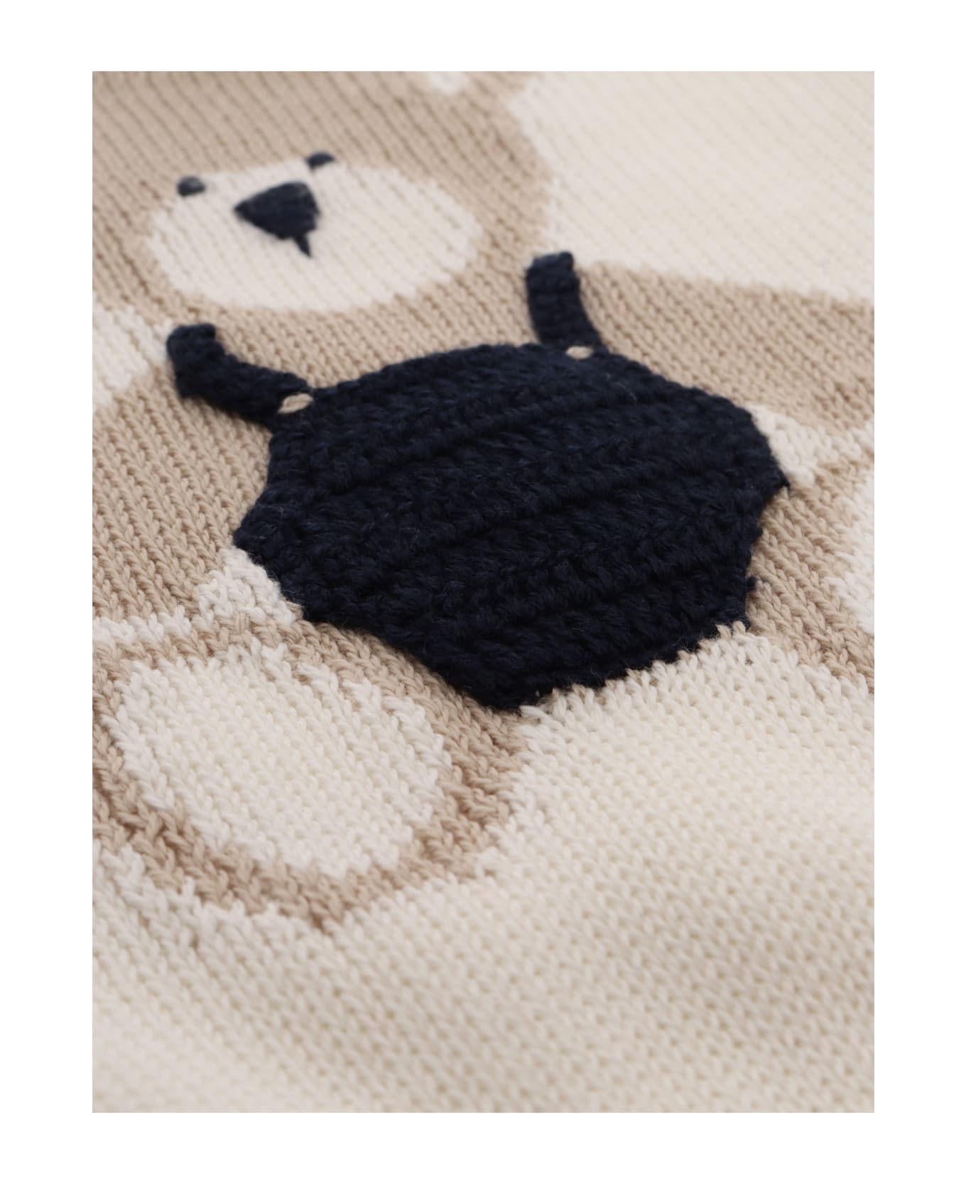Il Gufo Tricot Sweater With Teddy Bear - WHITE