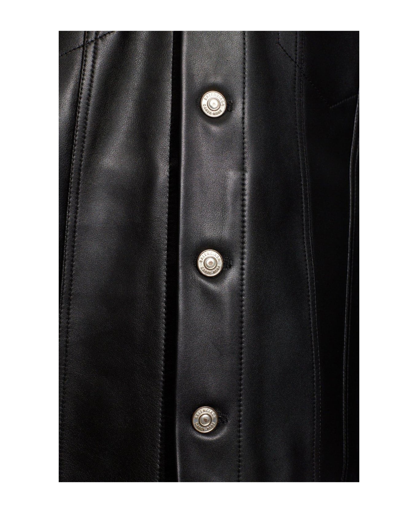 Balenciaga Collared Button-up Jacket - Black