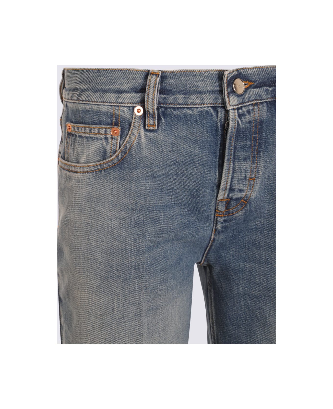 Gucci Blue Cotton Denim Jeans - Blue
