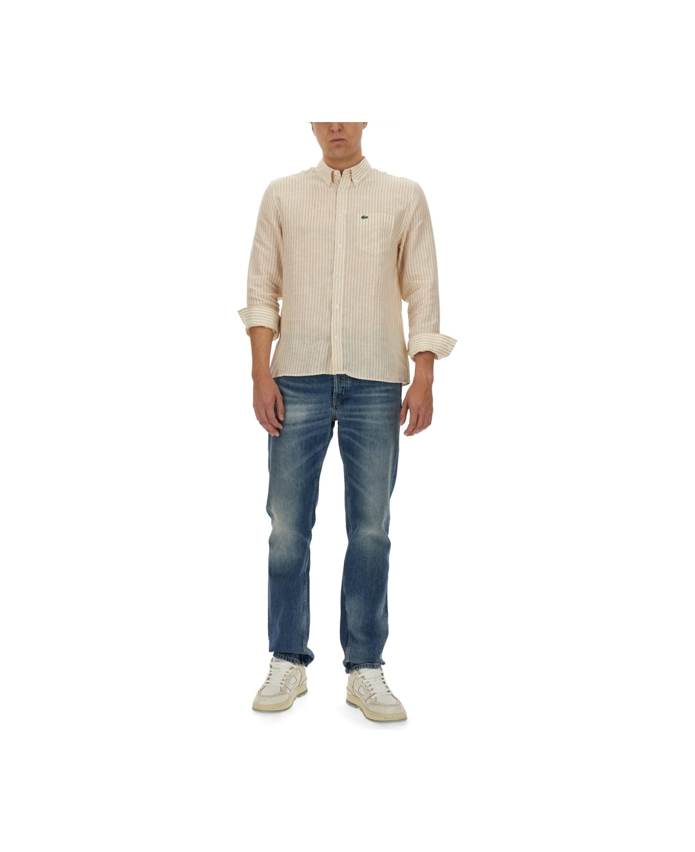 Lacoste Shirt With Logo - BEIGE シャツ