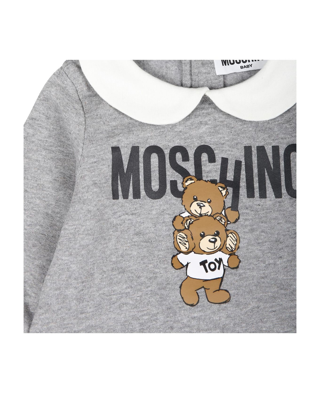 Moschino Grey Babygrow For Babykids With Two Teddy Bears - Grey