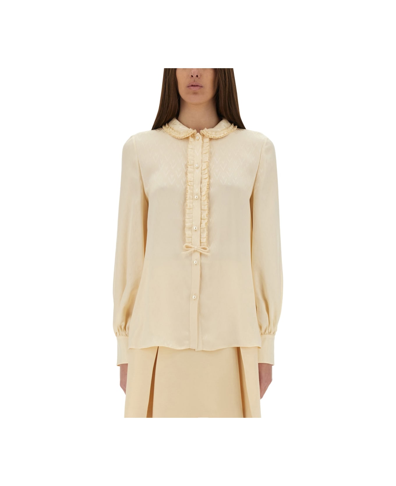 'toute La V' Silk Jacquard Shirt - Thumbnail 2