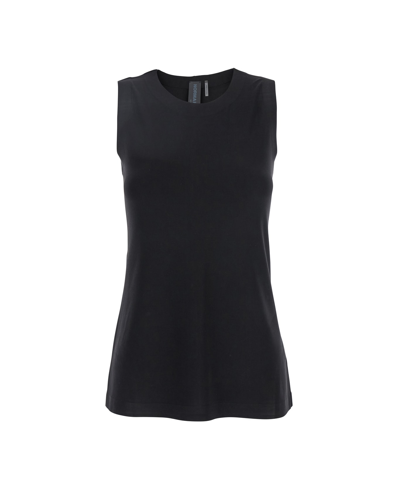 Norma Kamali Black Sleeveless Top In Tech Fabric Woman - Black