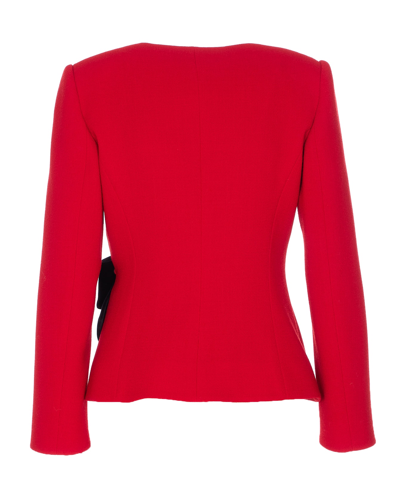 Valentino Garavani Wool Crepe Contrasting Bow Jacket - Red