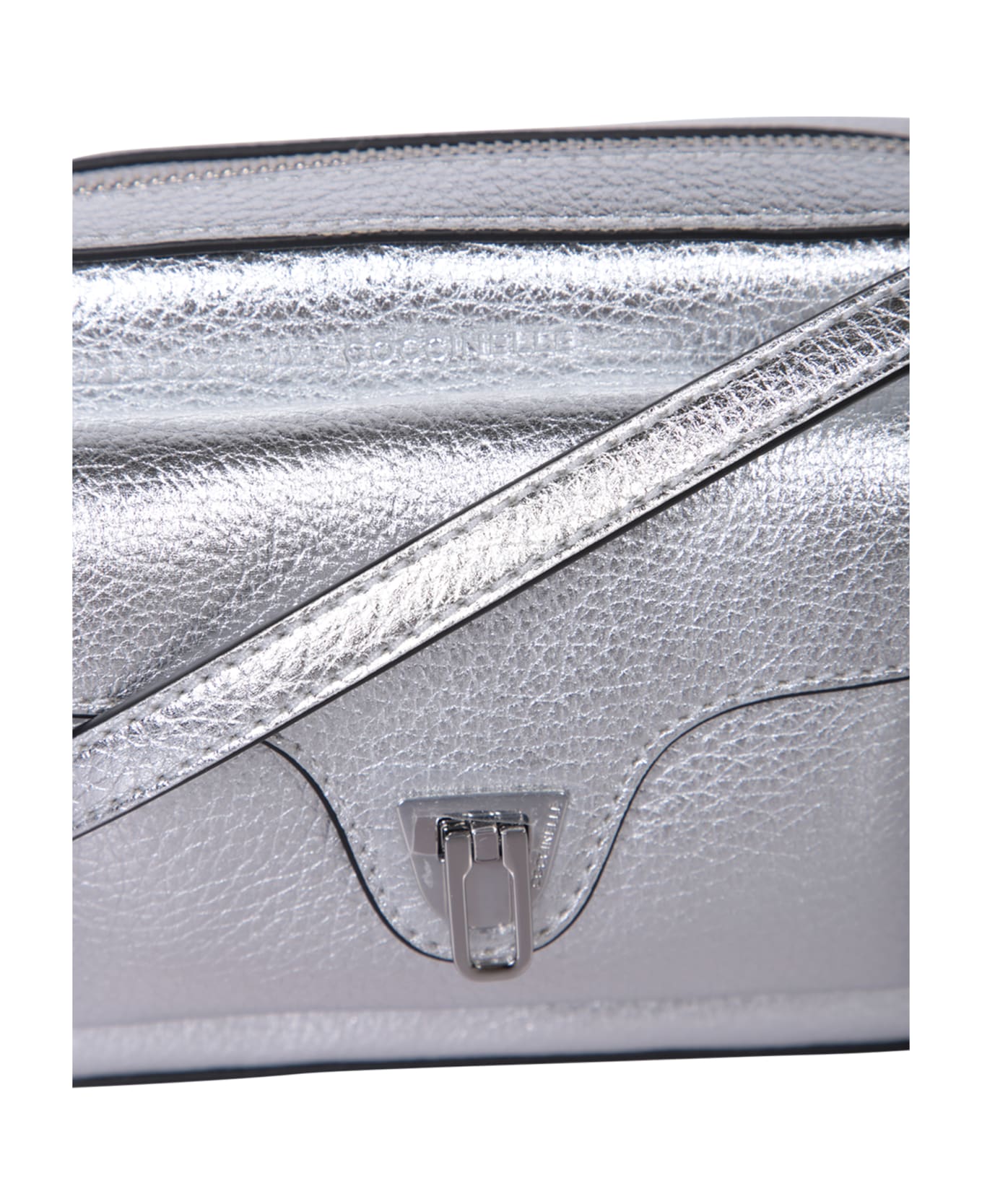 Coccinelle Beat Soft Mini Silver Bag - Metallic ショルダーバッグ
