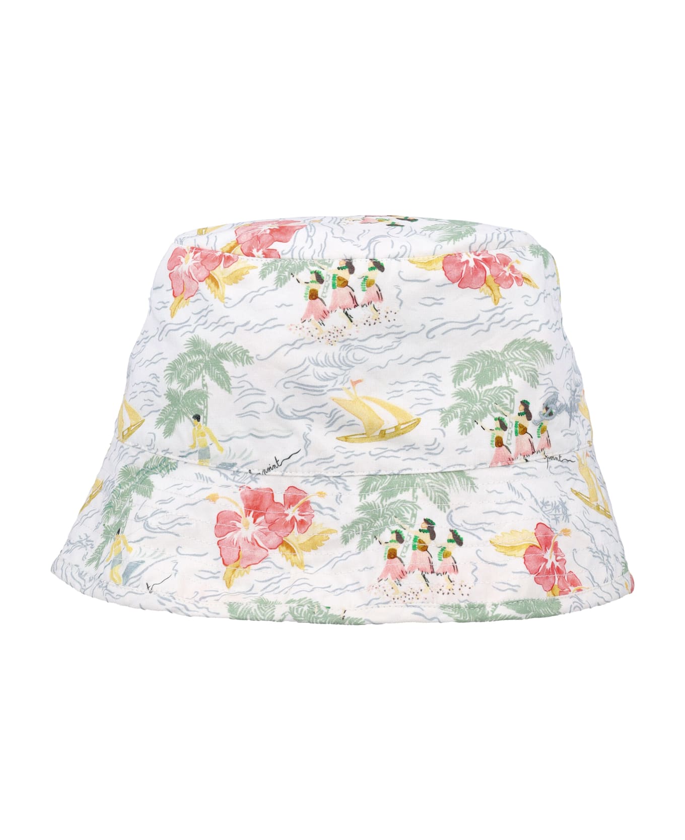Bonpoint Kid - Theana Print Bucket Hat - FL BLEU AQUA