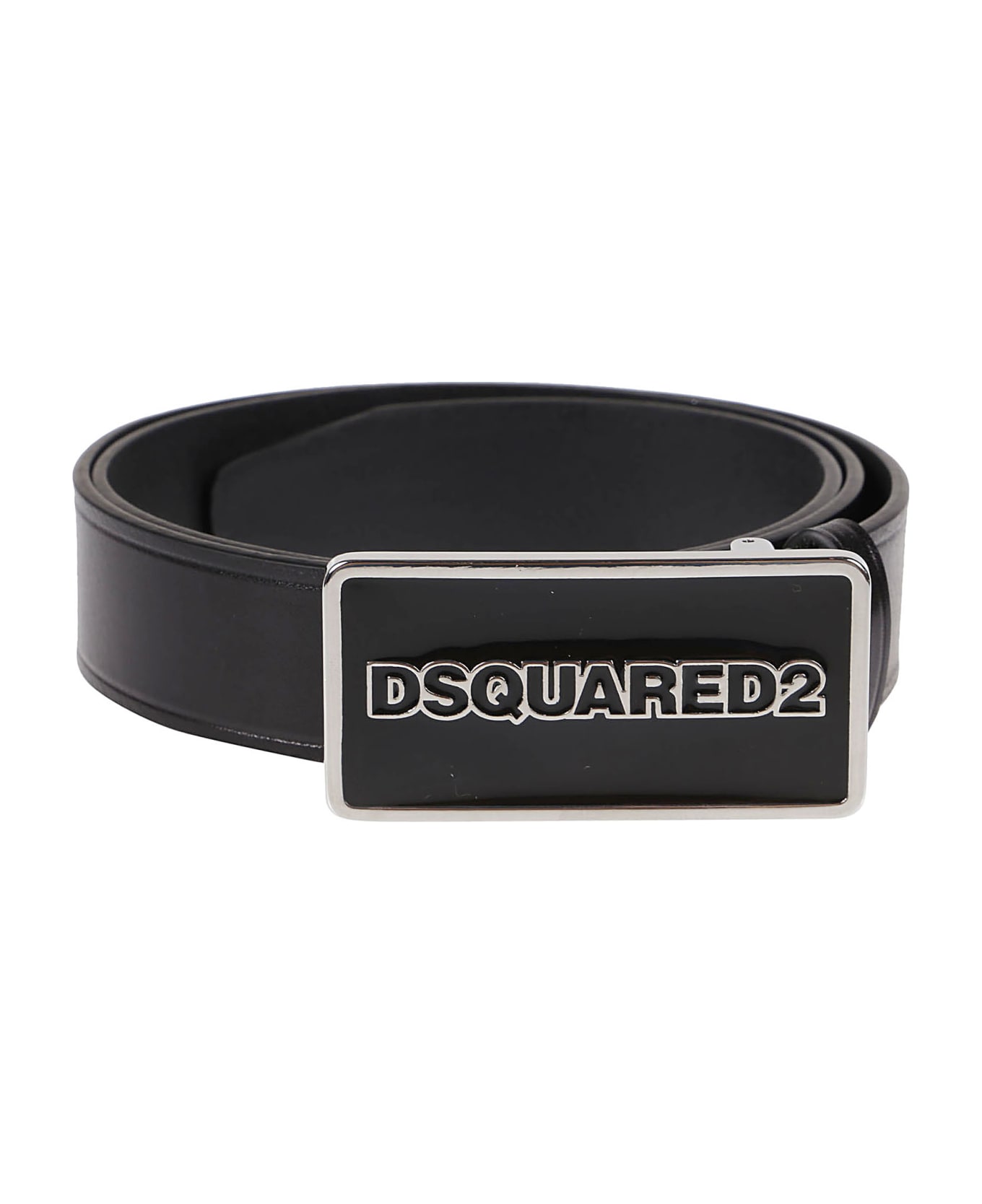 Dsquared2 Logo Plaque Belt - BLACK