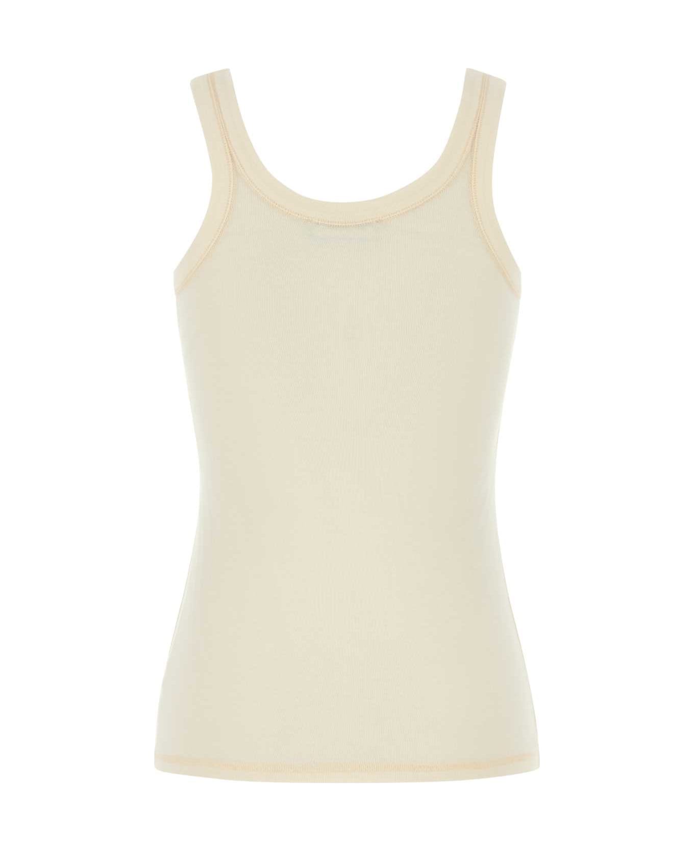 Lemaire Cream Cotton Tank Top - LIGHTCREAM