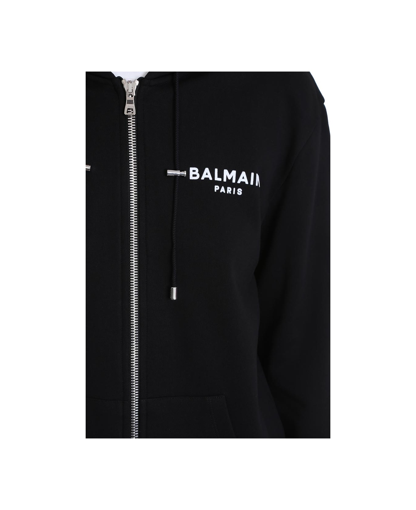Balmain Sweatshirt In Black Cotton - Nero/bianco