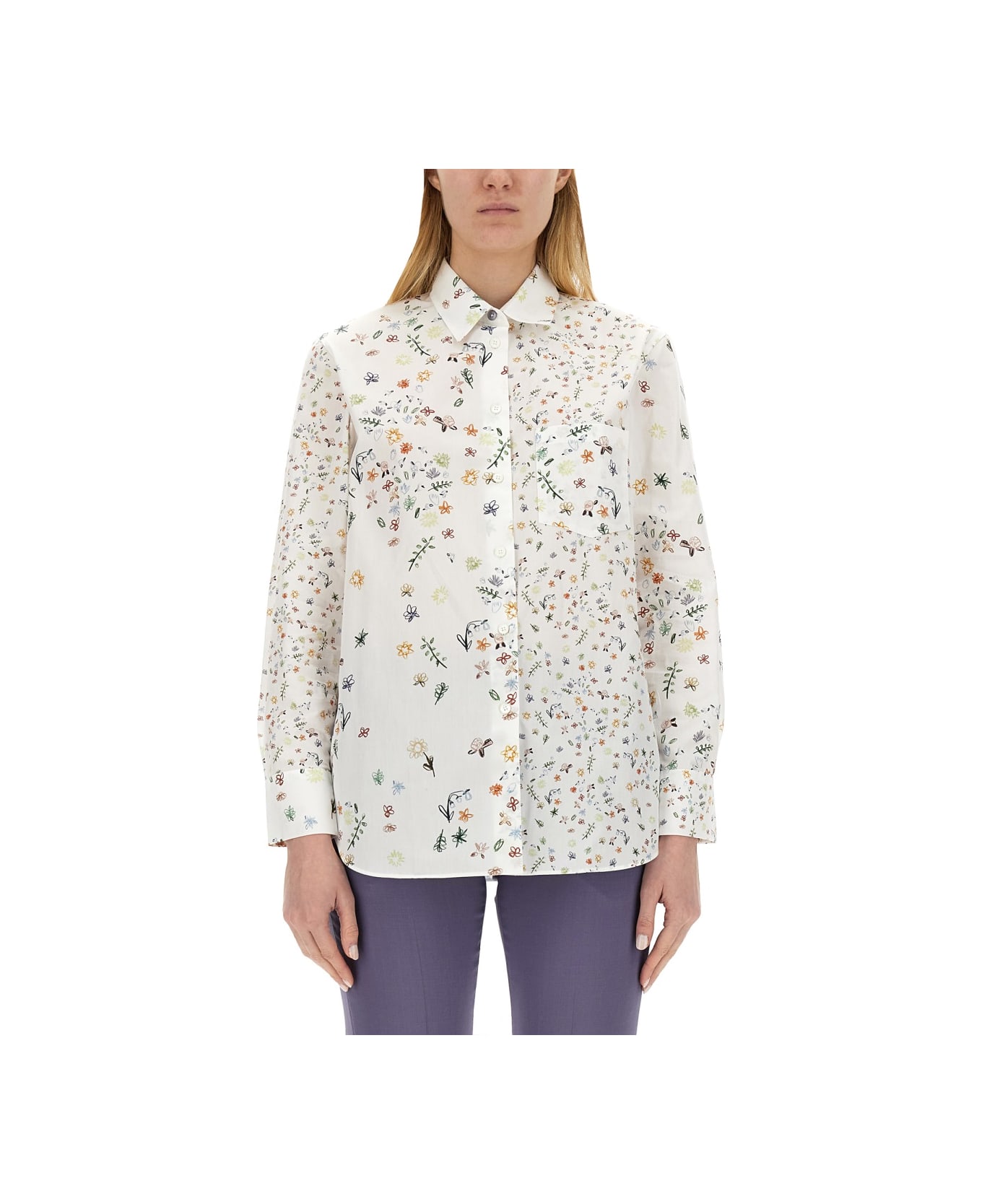 PS by Paul Smith Floral Print Shirt - WHITE