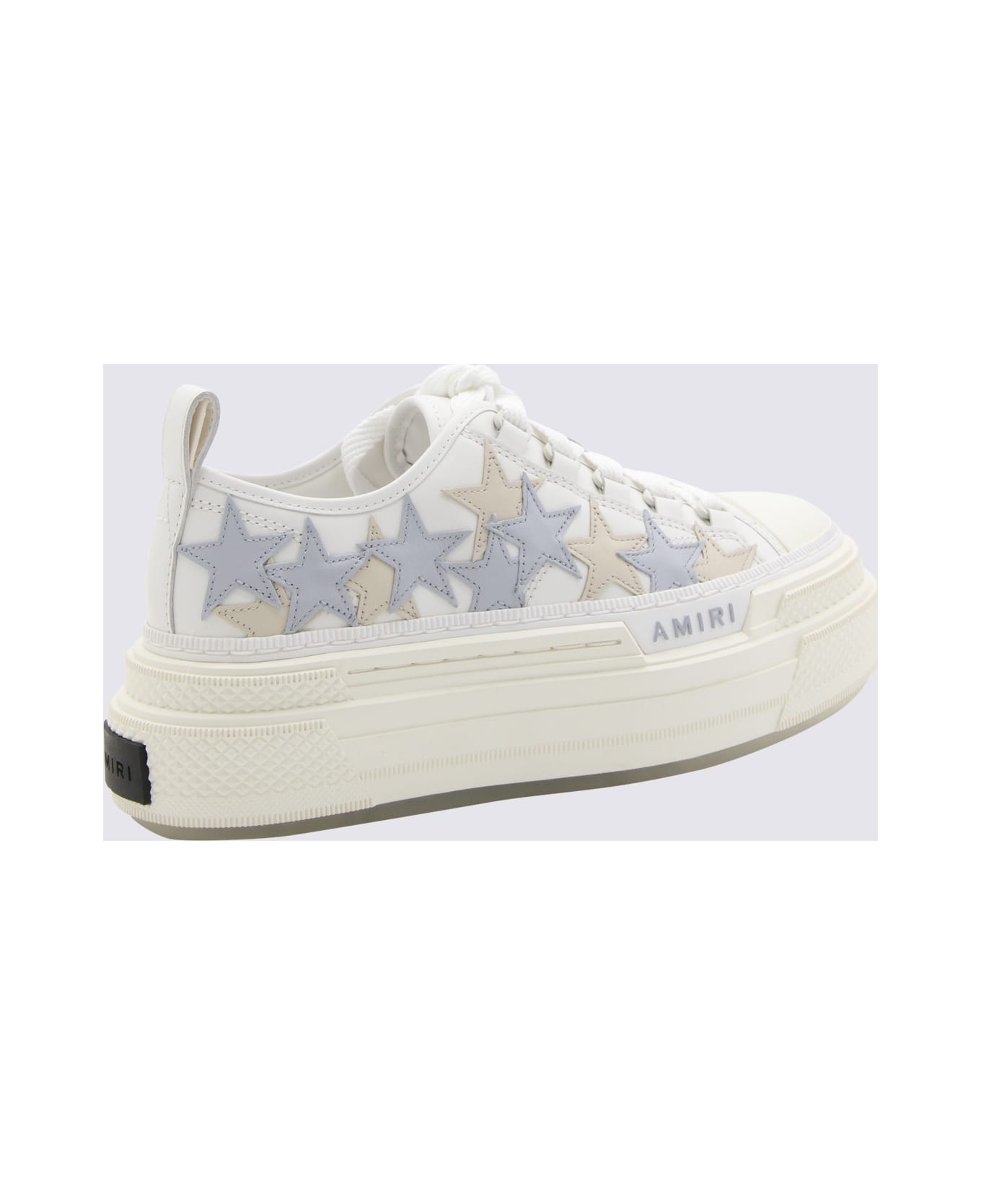 AMIRI White And Blue Leather Sneakers - GREY BLUE