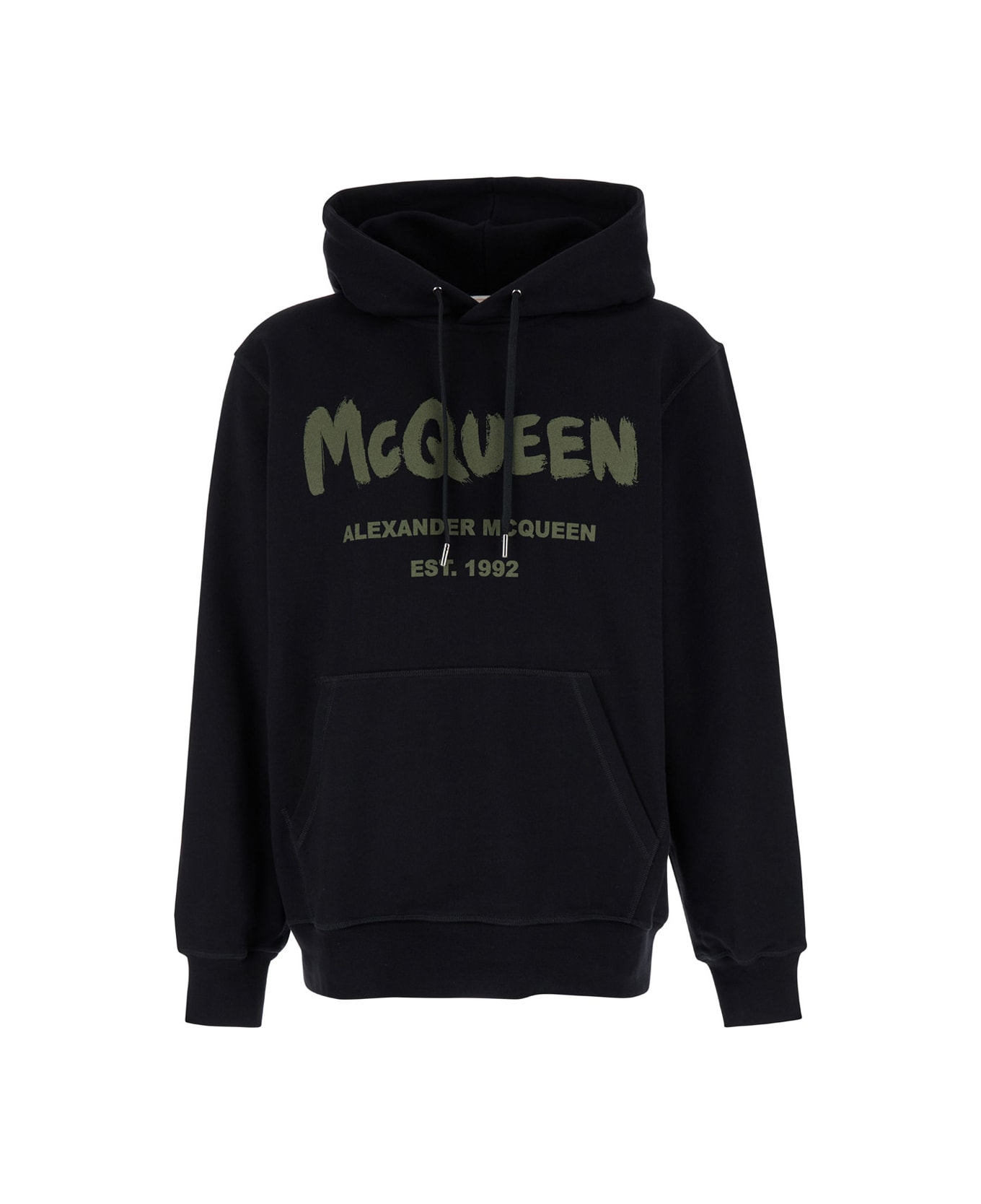 Alexander McQueen Graffiti Logo Hoodie - Black