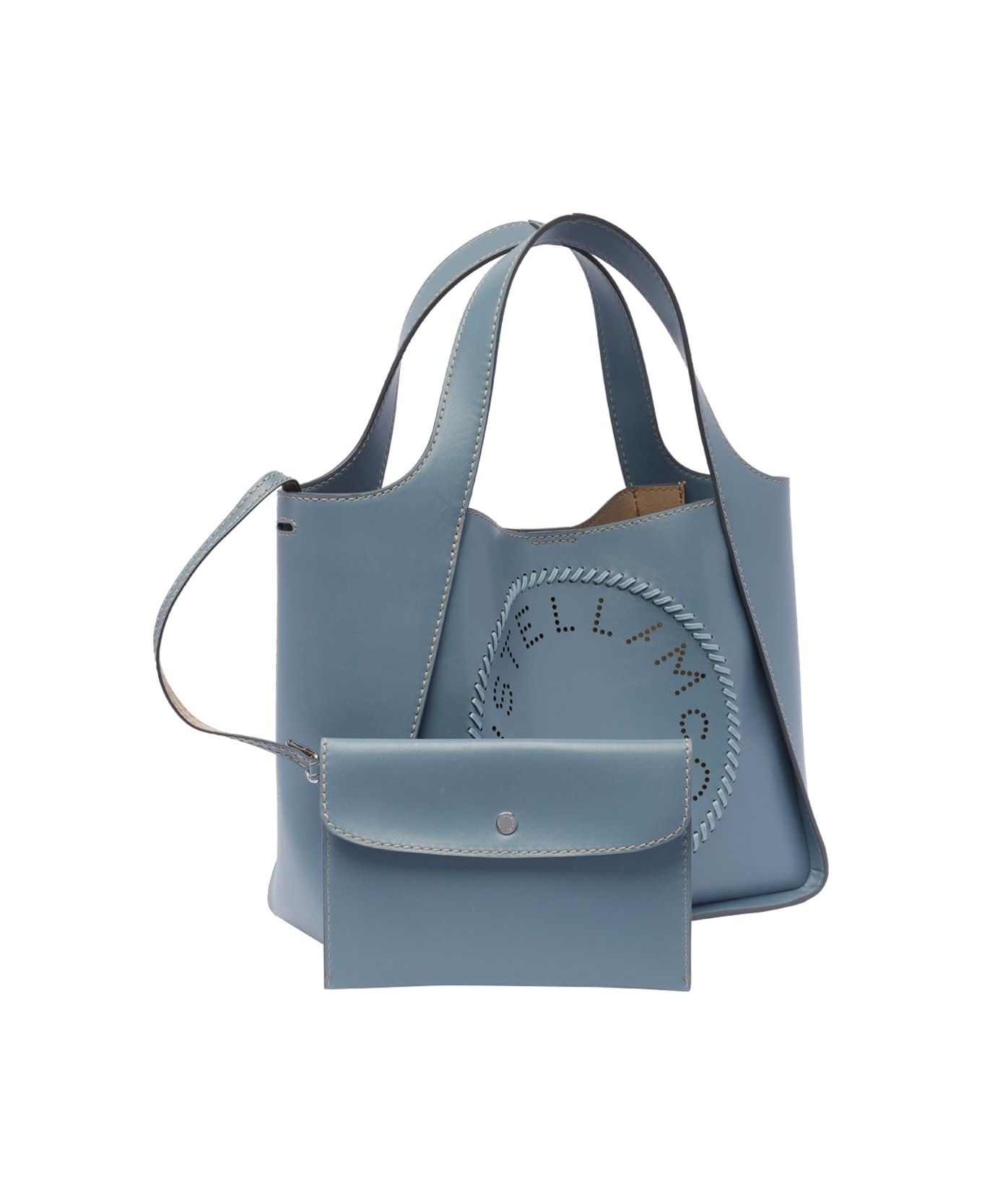 Stella McCartney Logo Perforated Top Handle Bag - Blue