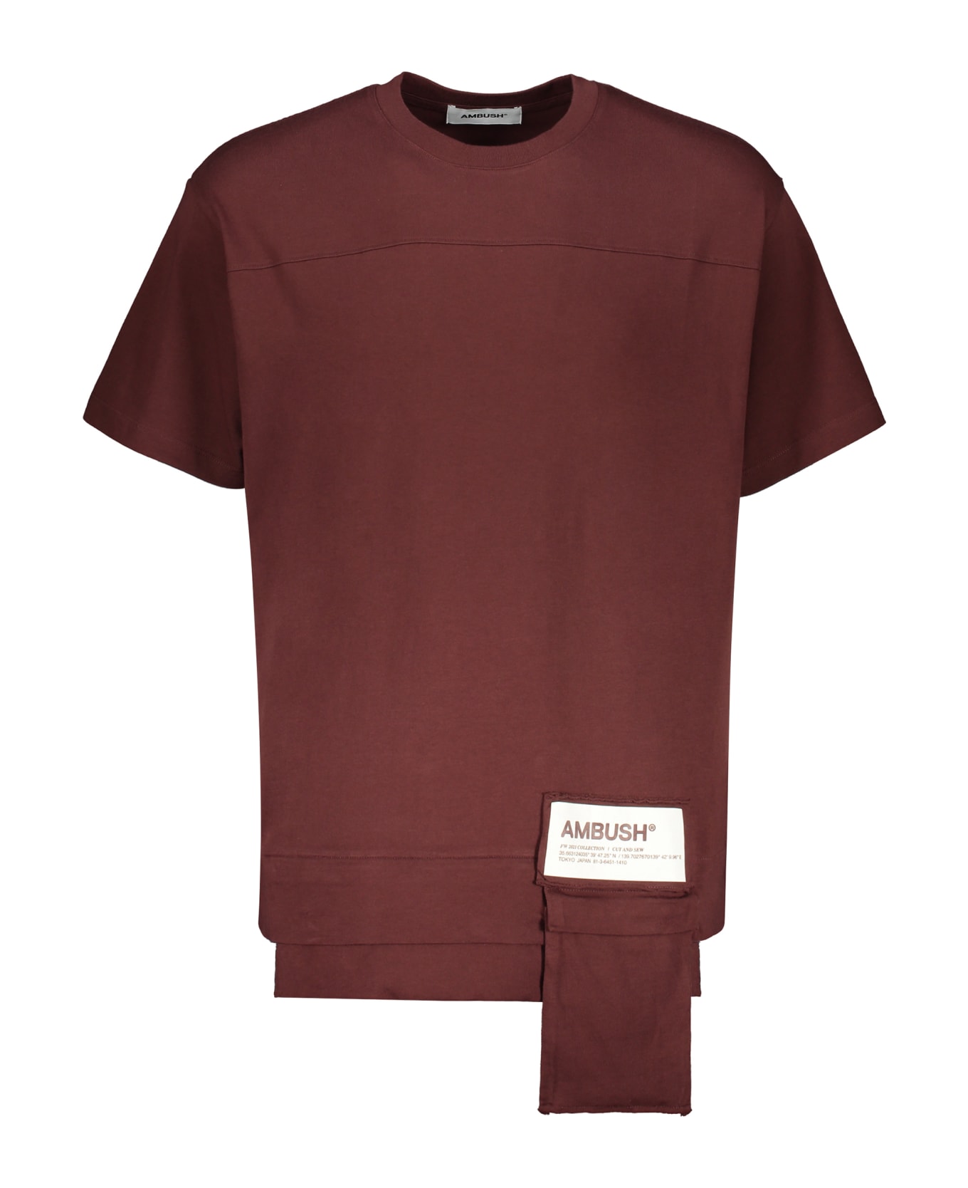 AMBUSH Cotton T-shirt - brown シャツ
