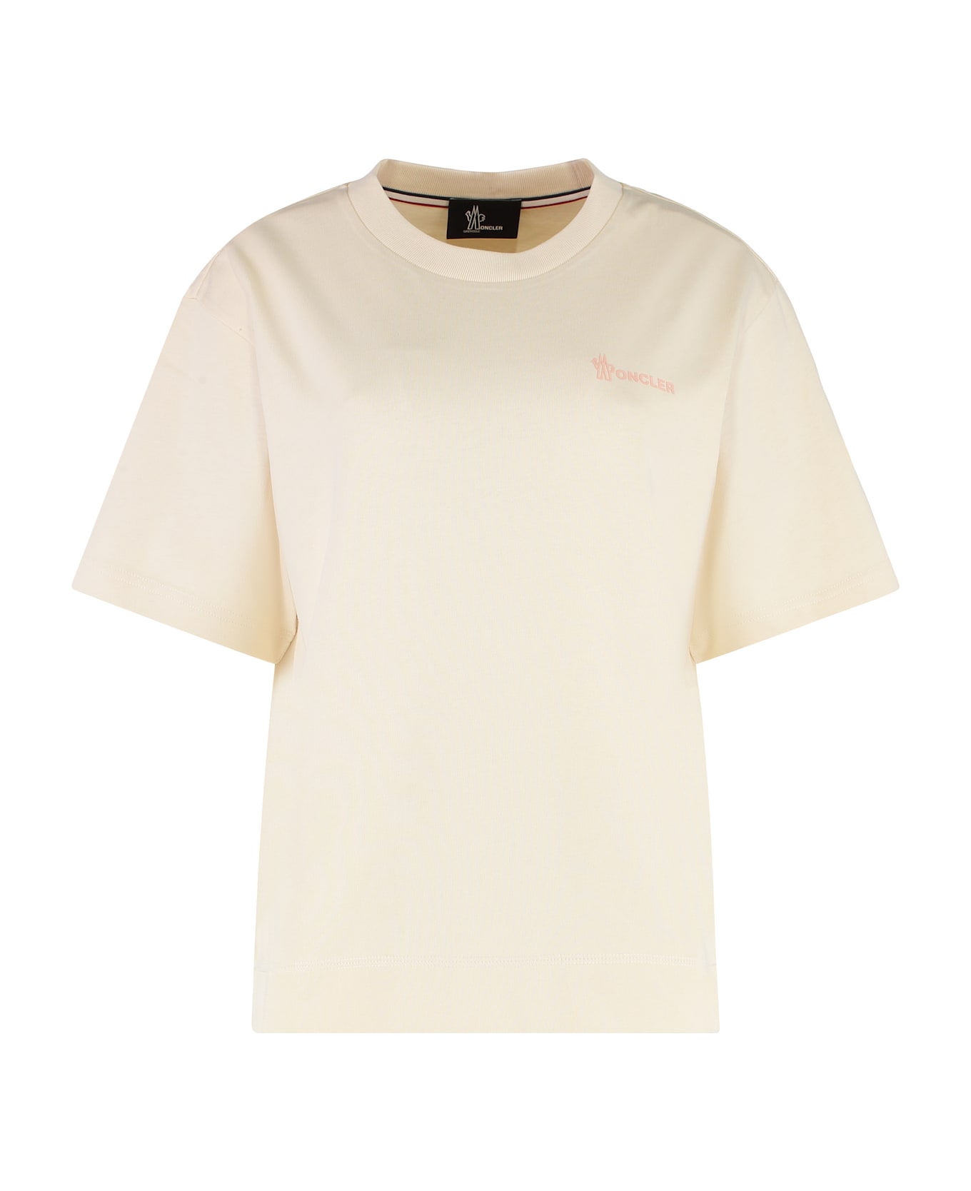 Moncler Grenoble Cotton Crew-neck T-shirt - panna
