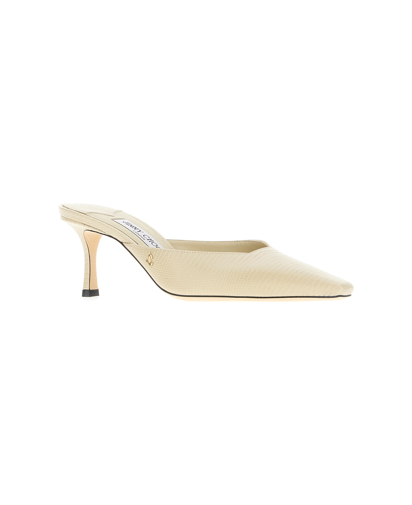 Jimmy Choo Ivory Leather Vivi Mules - BAMBOO