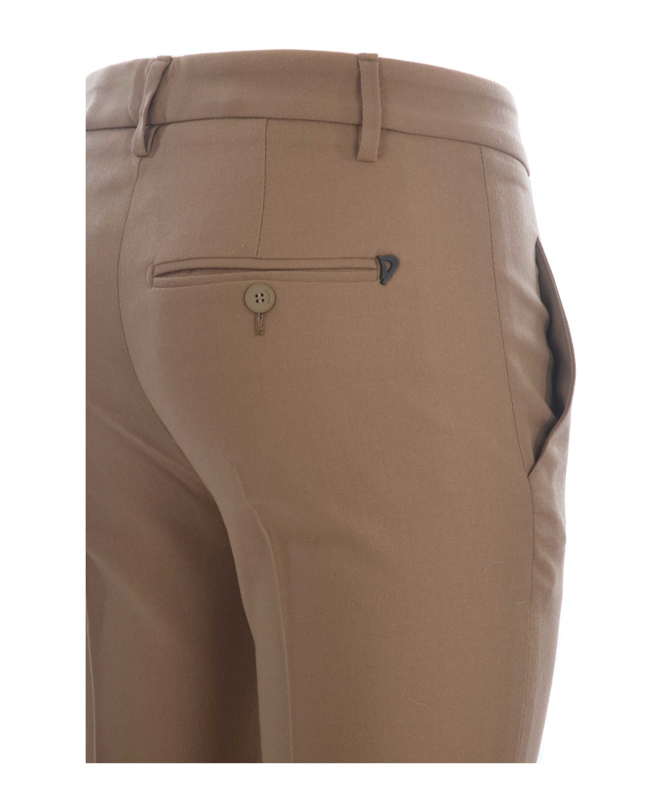 Dondup Trousers Dondup "perfect" In Virgin Wool - Cammello