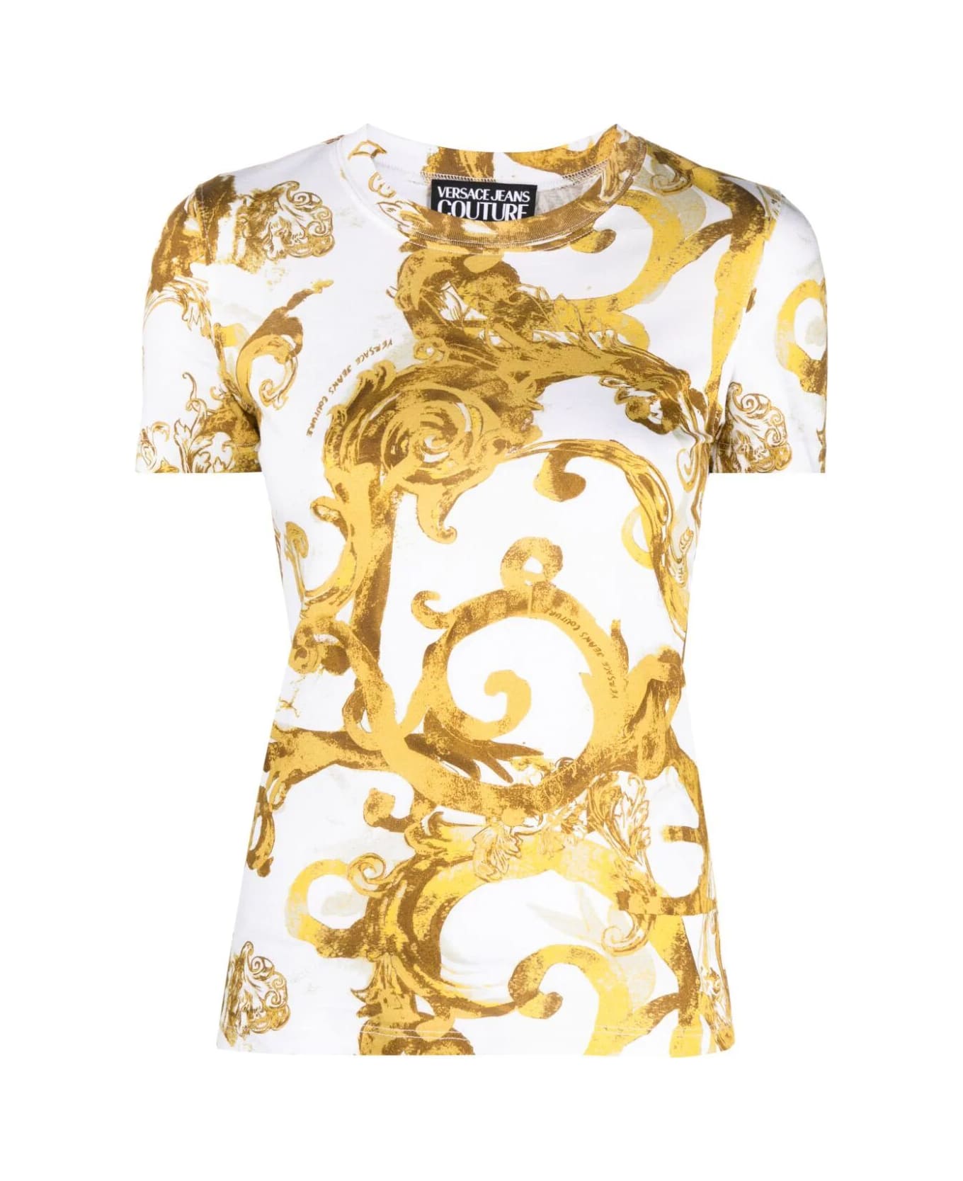 Versace Jeans Couture Baroque Printing T-shirt - White Gold