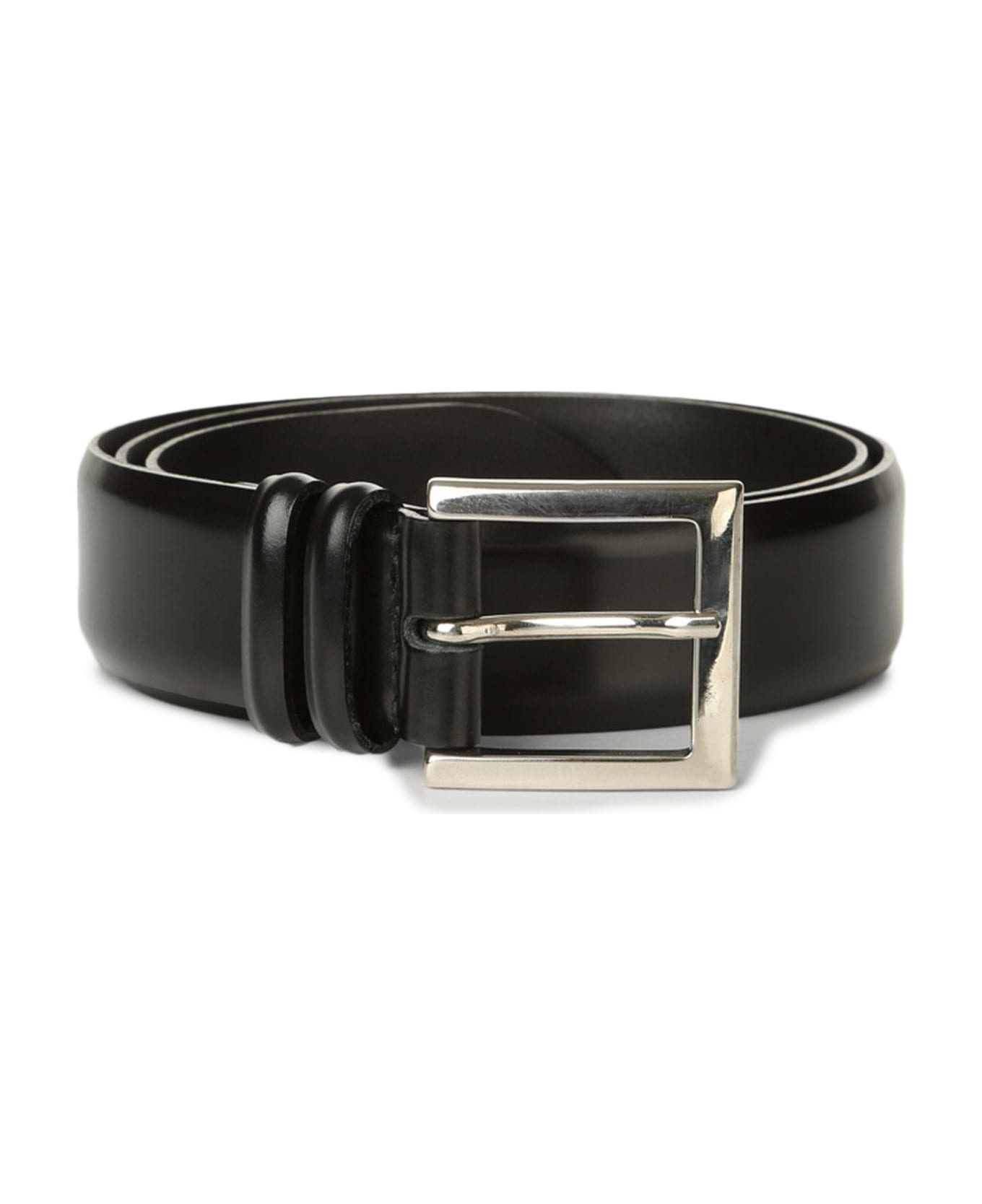 Orciani Black Calf Classic Leather Belt - Black