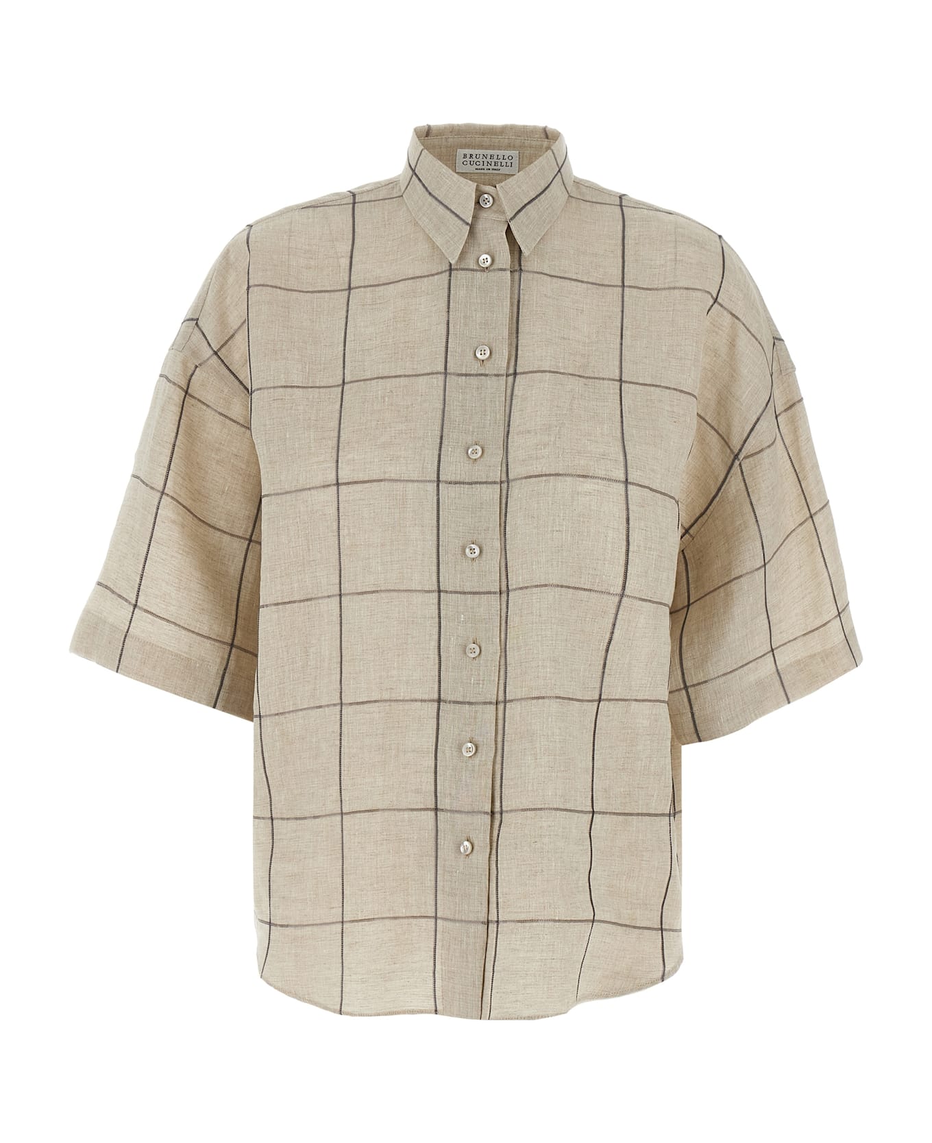 Brunello Cucinelli Check Shirt - Beige