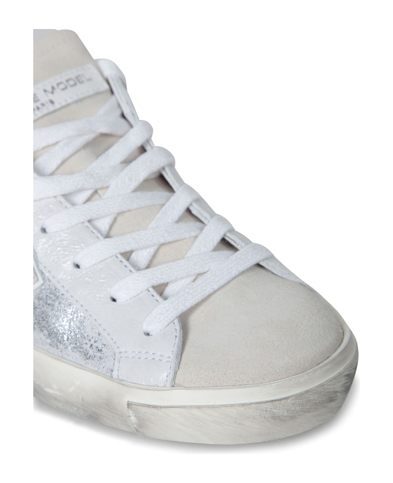 Philippe Model Prsx Low Sneakers In Silver - Metallic