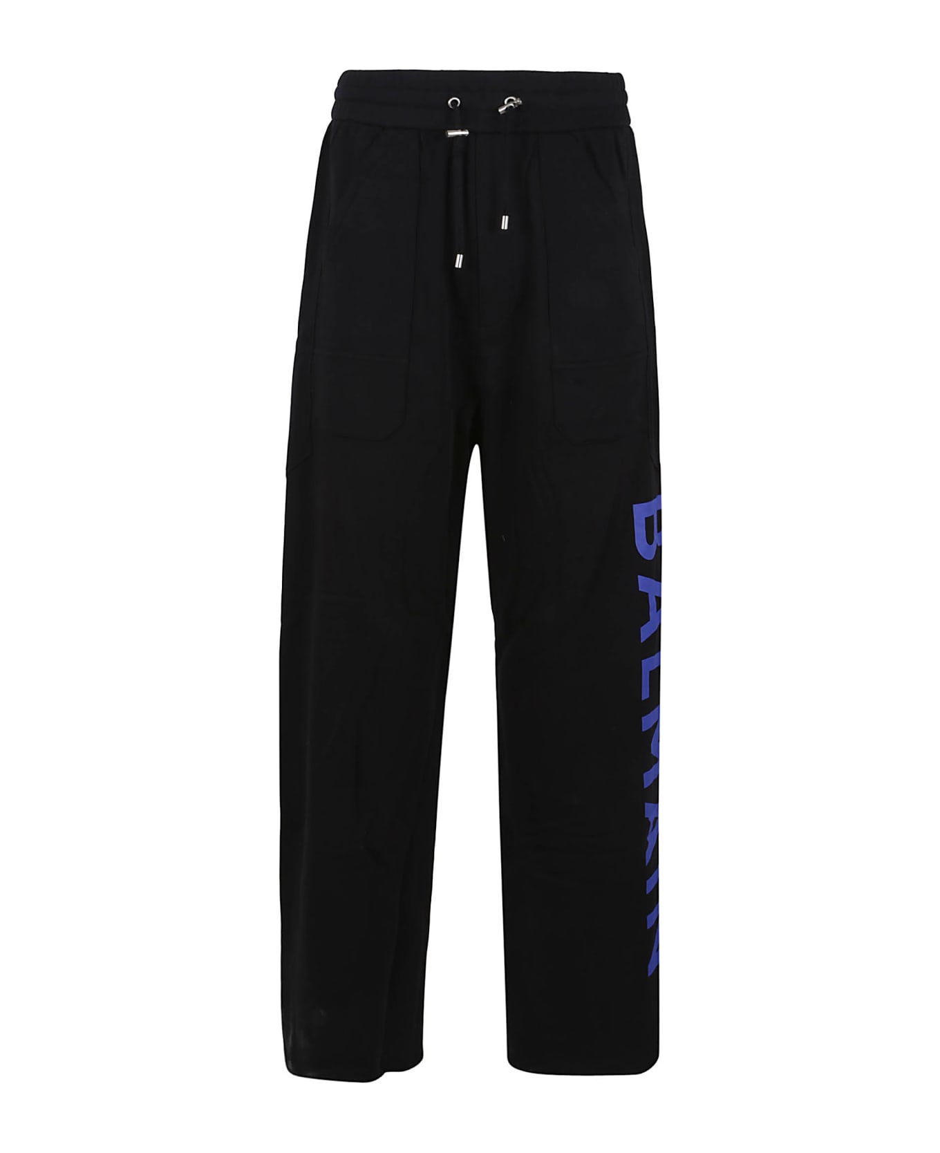 Balmain Logo Printed Drawstring Sweatpants - Een Noir Bleu 謥ctrique
