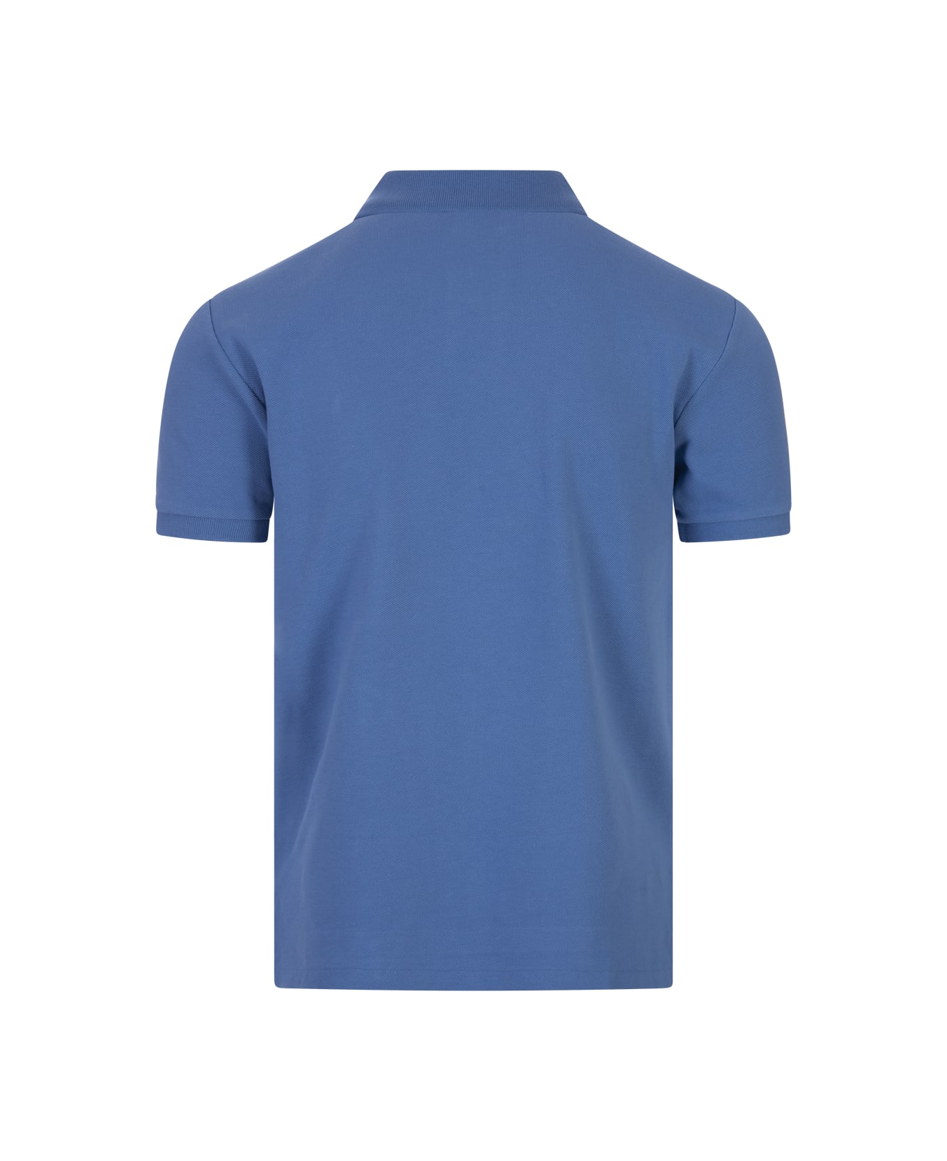 Ralph Lauren Slim-fit Polo Shirt In New England Blue Piqué - Blue