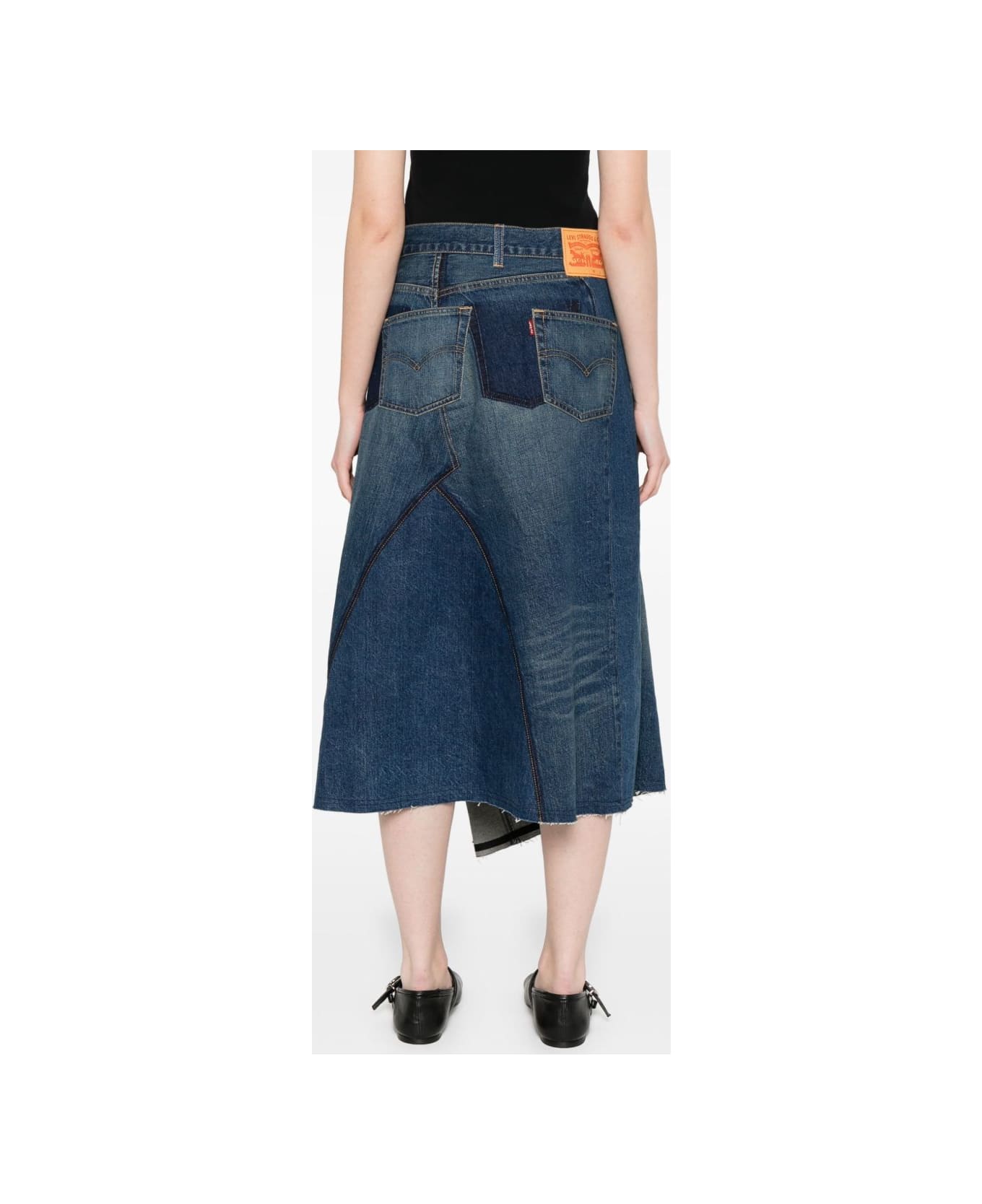 Junya Watanabe Denim Asymmetric Skirt - Blue
