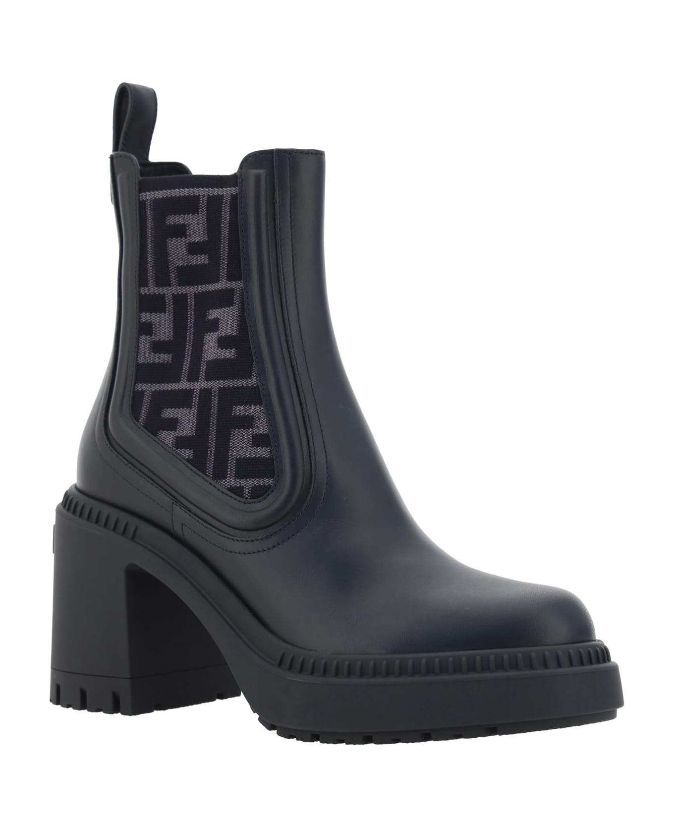 Fendi Domino Biker Boots - Nero+antracite Nero