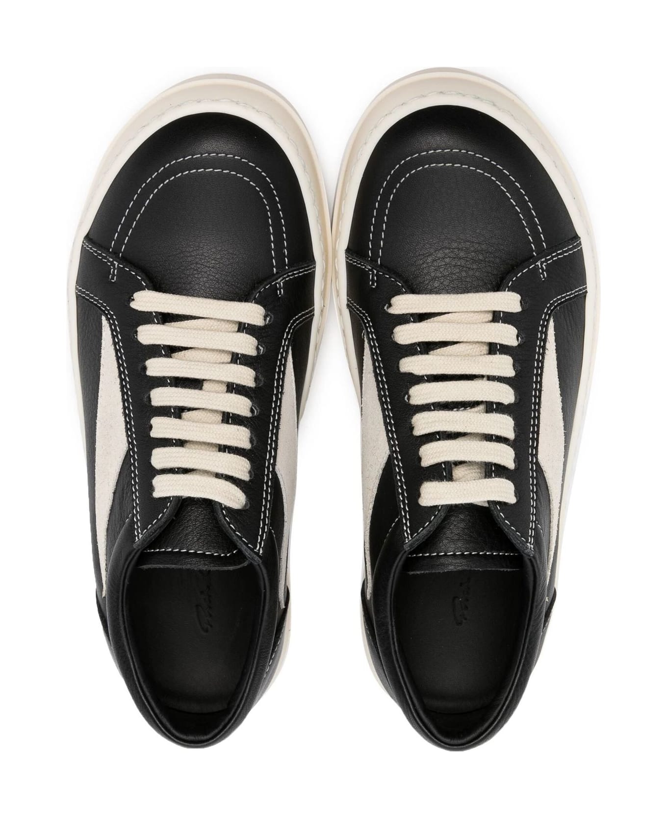 Rick Owens Black Leather Sneakers - Nero