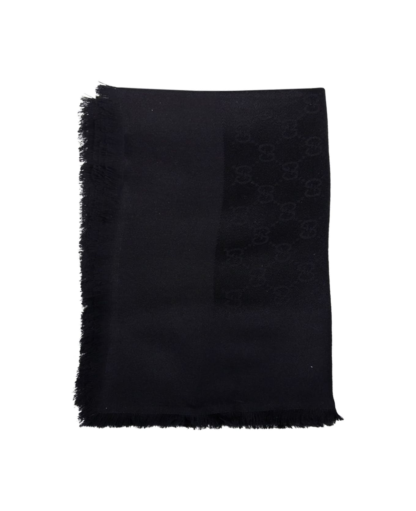 Gucci Gg Jacquard Shawl - Black