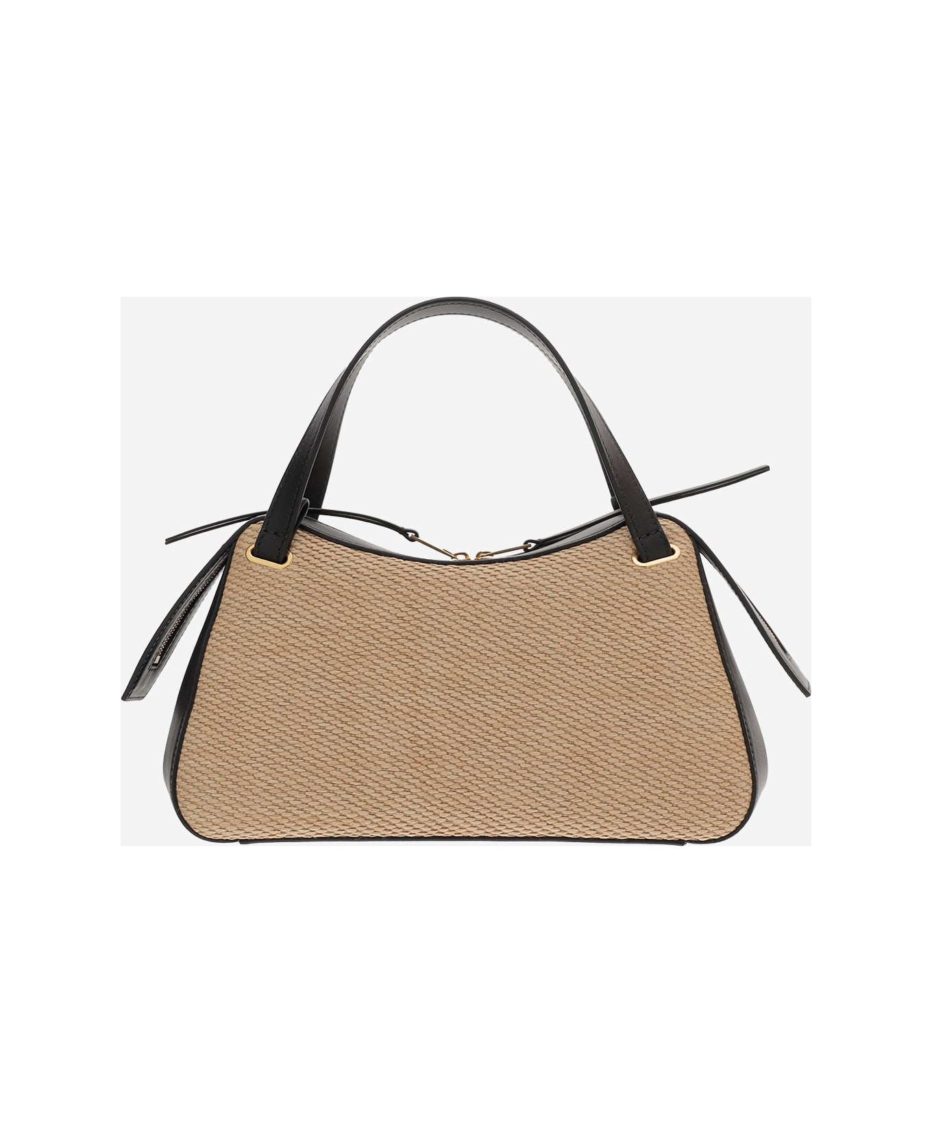 Jil Sander Dune Leather And Rafia Bag - Natural