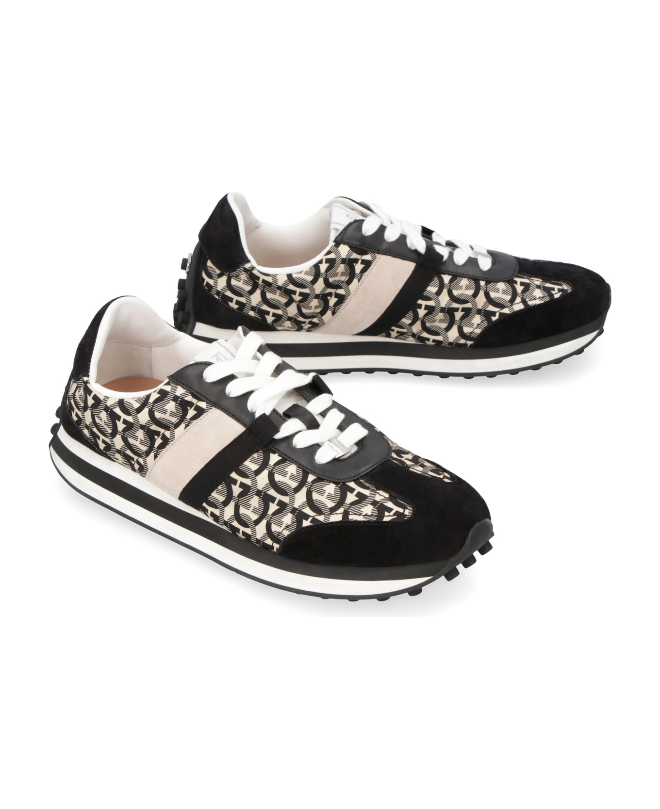 Ferragamo Fabric Low-top Sneakers - black