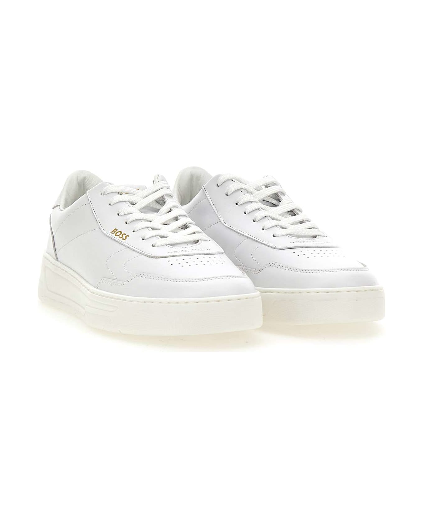 Hugo Boss "baltimore Tenn" Leather Sneakers - WHITE