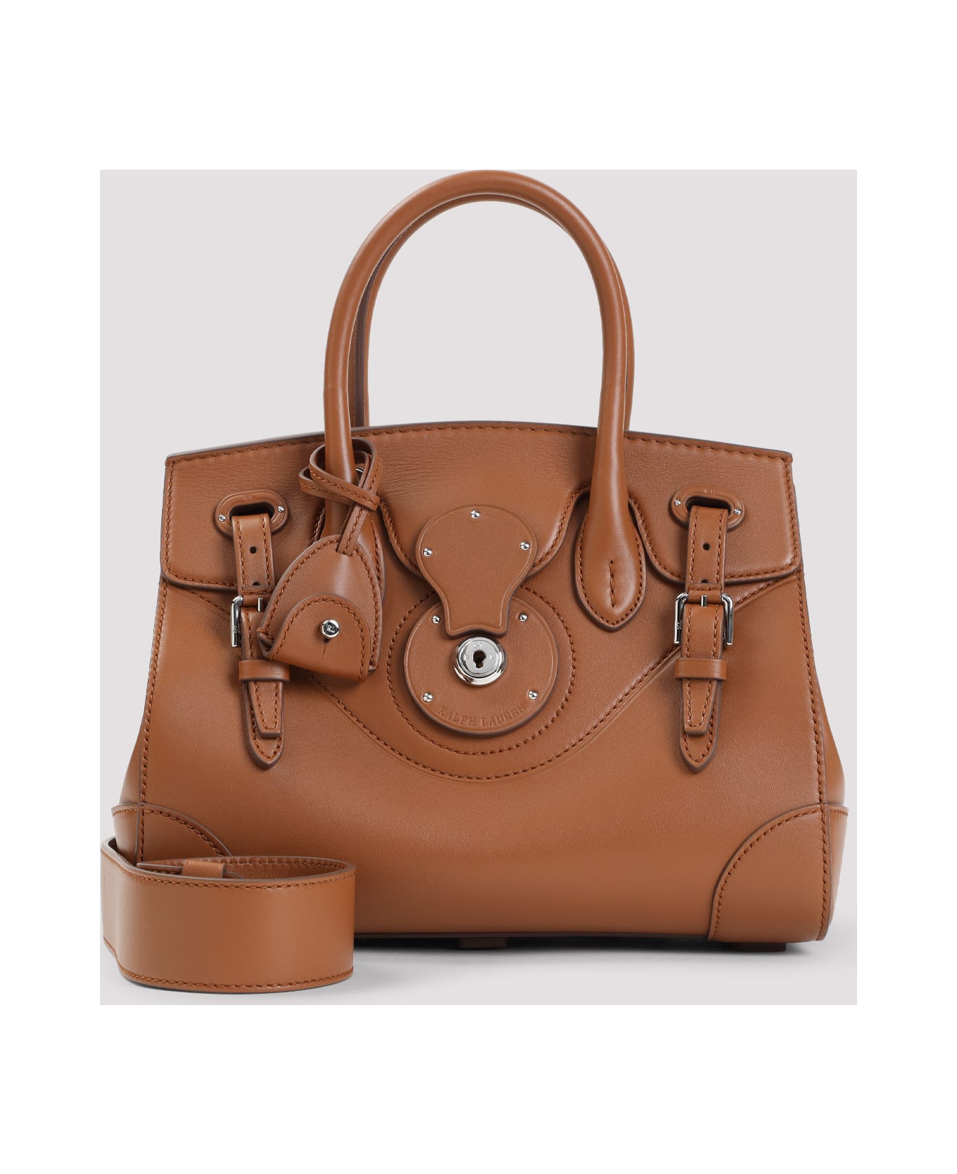 Ralph Lauren Ricky 27 Calf Leather Handbag - Rl Gold