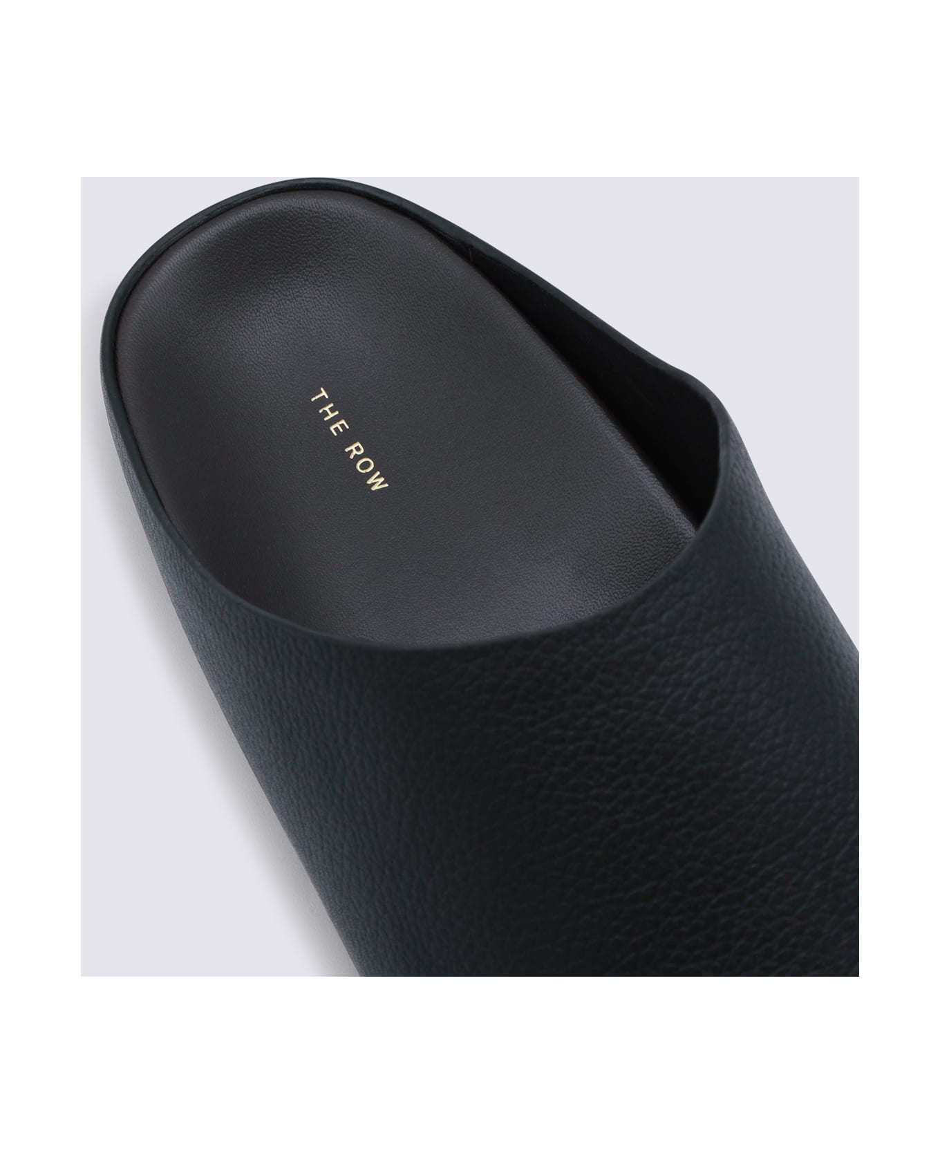 The Row Black Leather Flats - Black