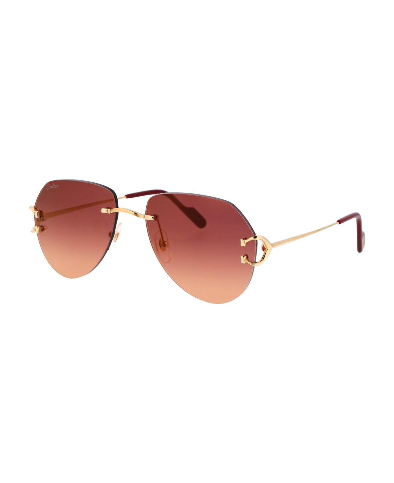 Cartier Eyewear Ct0001cs Sunglasses - 014 gold gold red
