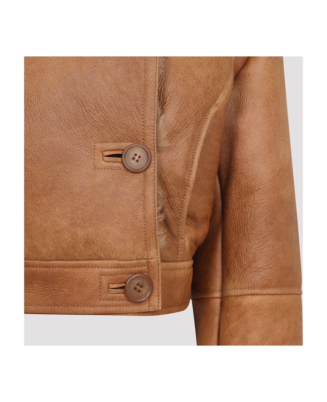 Chloé Leather Jacket - O Amber Brown